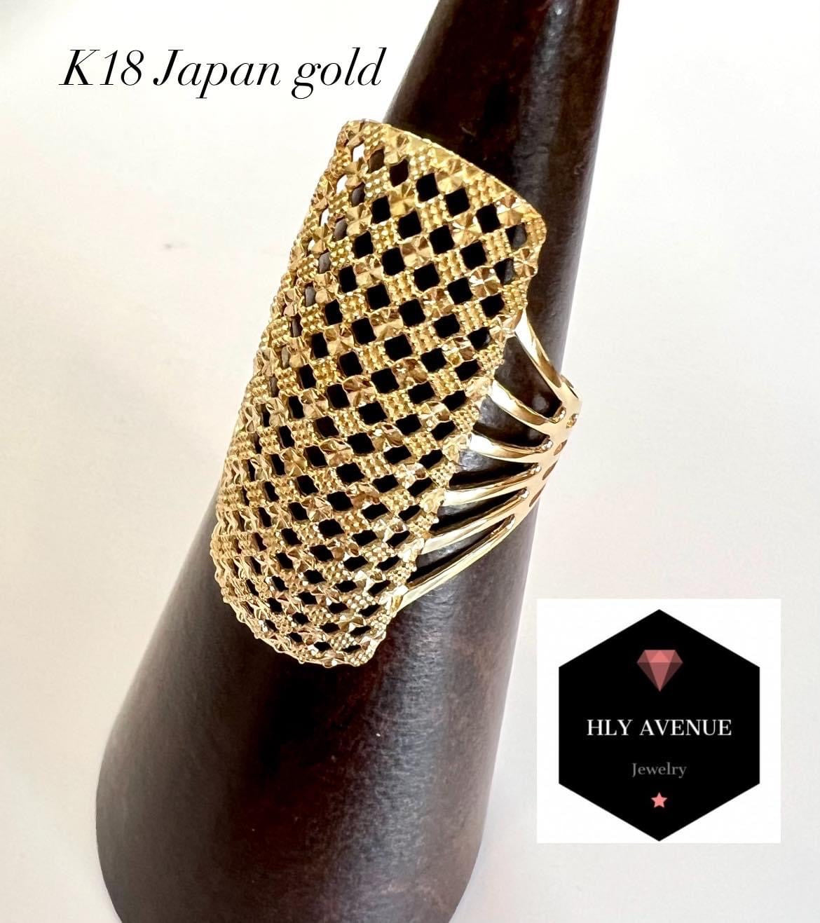 18K Japan Gold Rectangular Ring