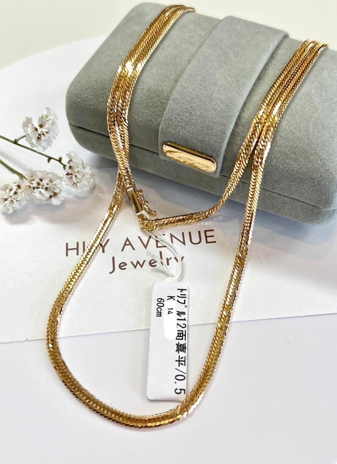 18k Japan Gold 12Triple Cut 60CM