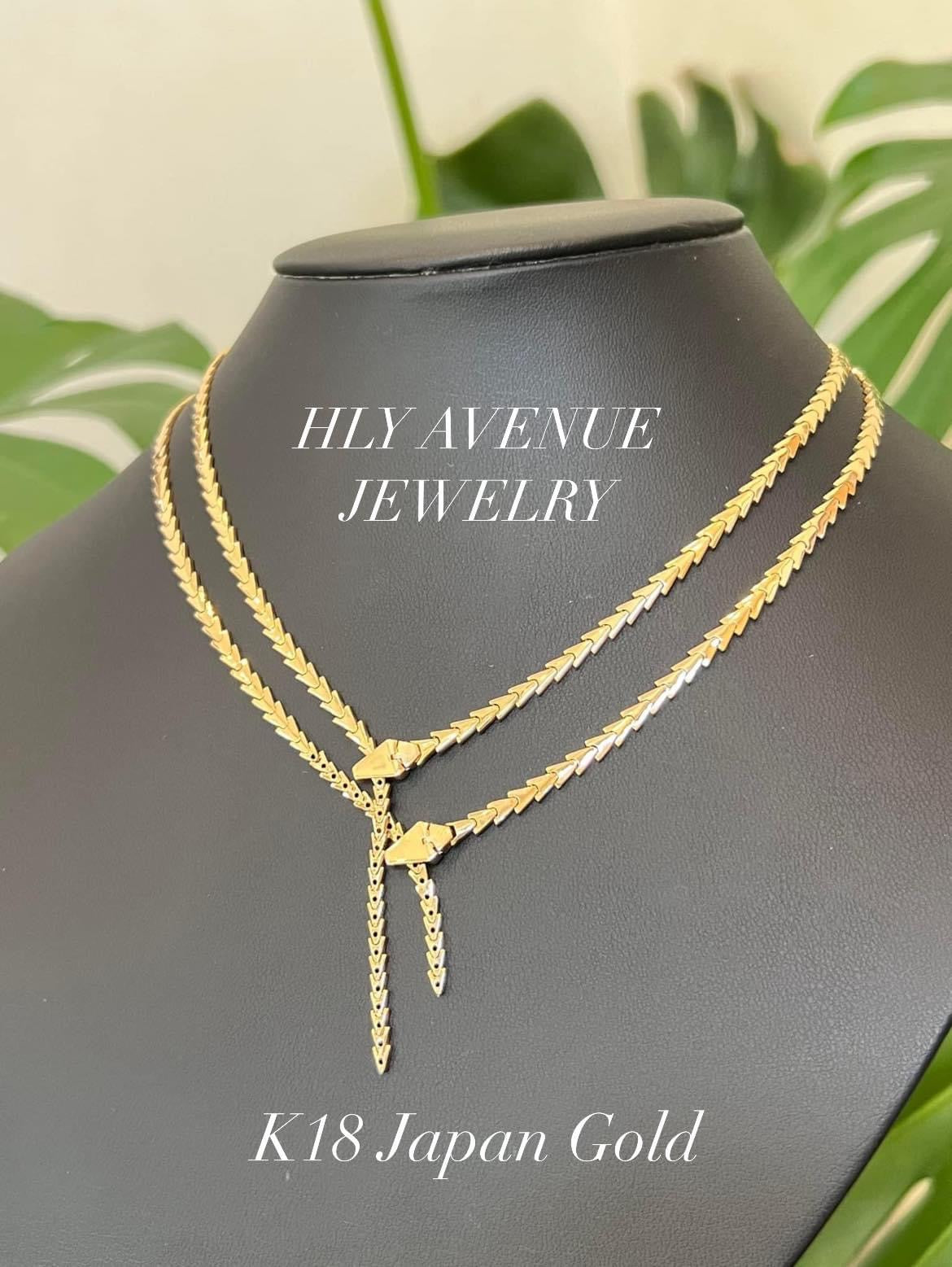 18k Japan Gold Serpentine Necklace 45CM