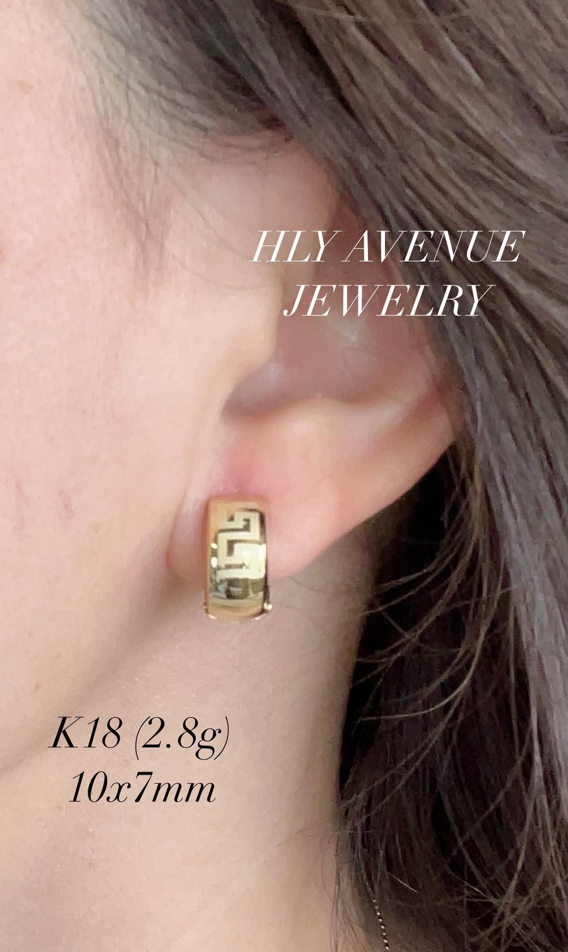 18K Designed Huggy Earrings