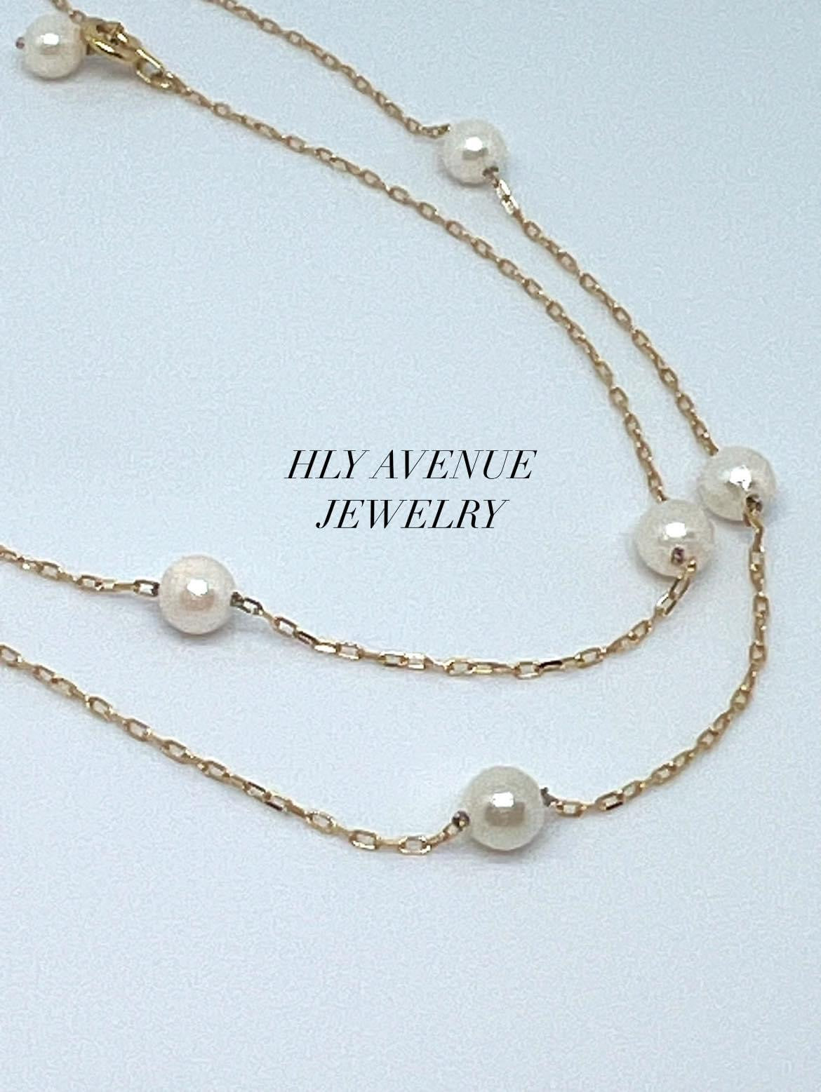 K18 Akoya Pearl Stationary Necklace