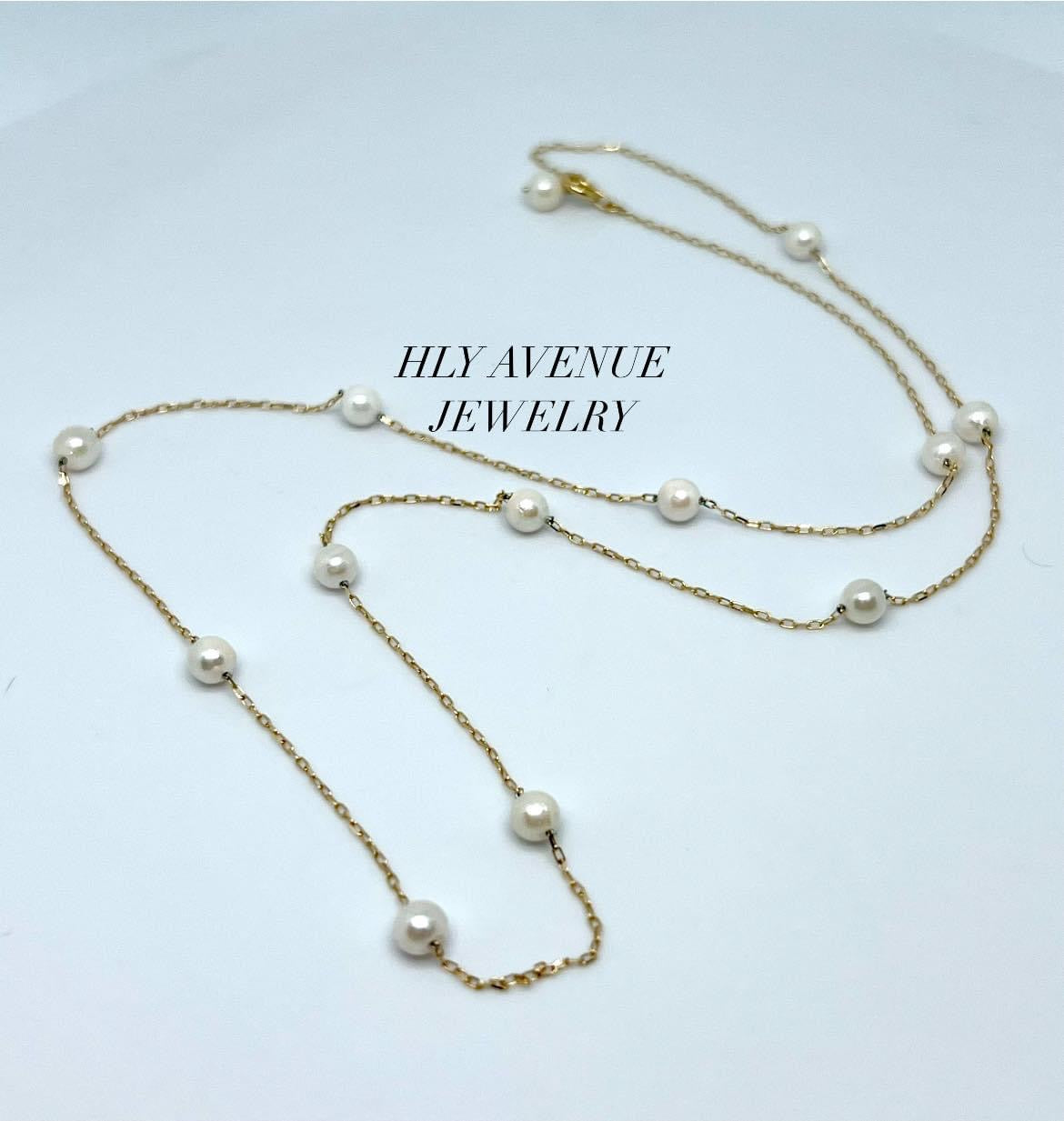 K18 Akoya Pearl Stationary Necklace