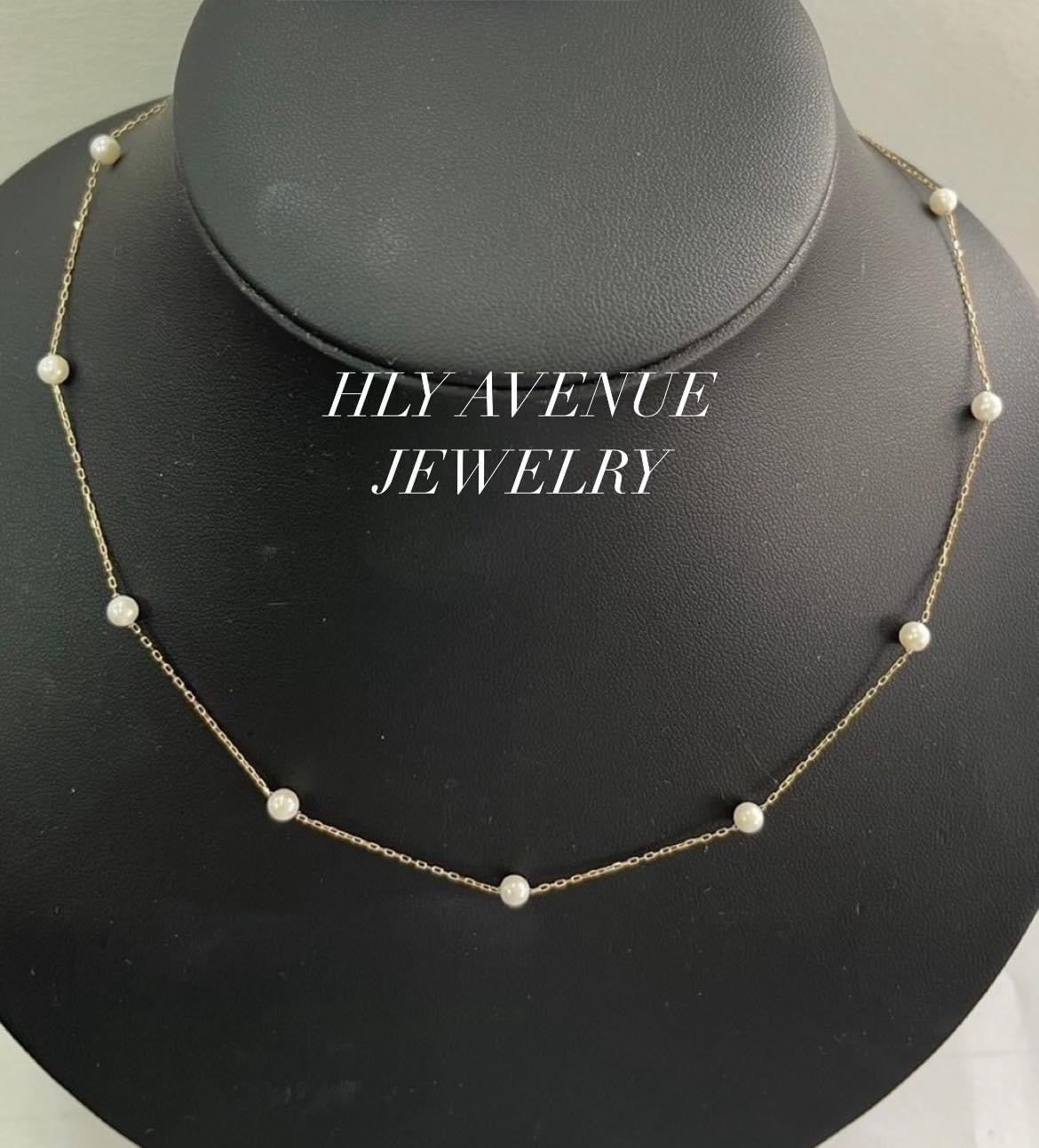 K18 Akoya Pearl Stationary Necklace
