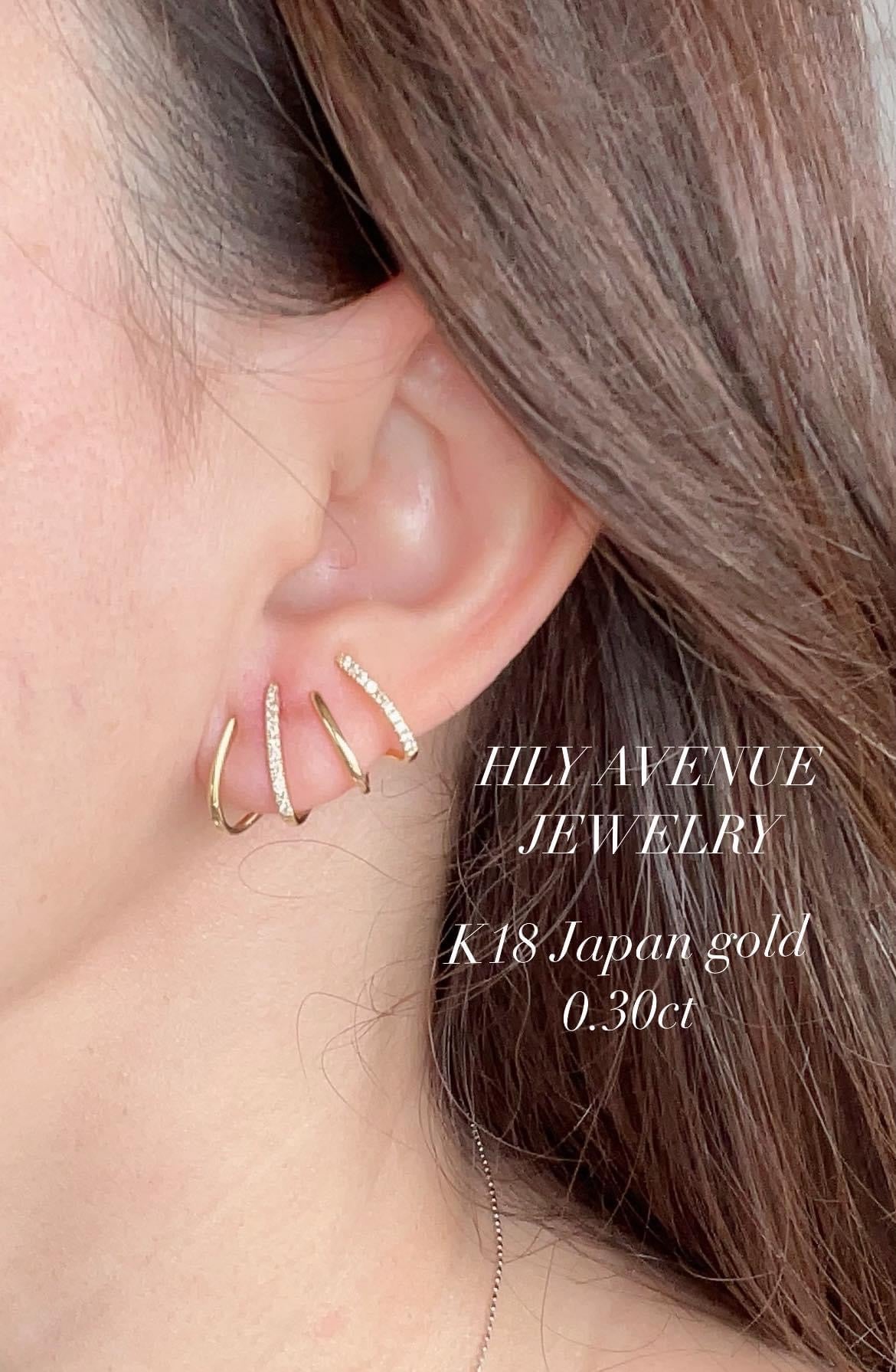 18K Japan Gold Diamond Earrings