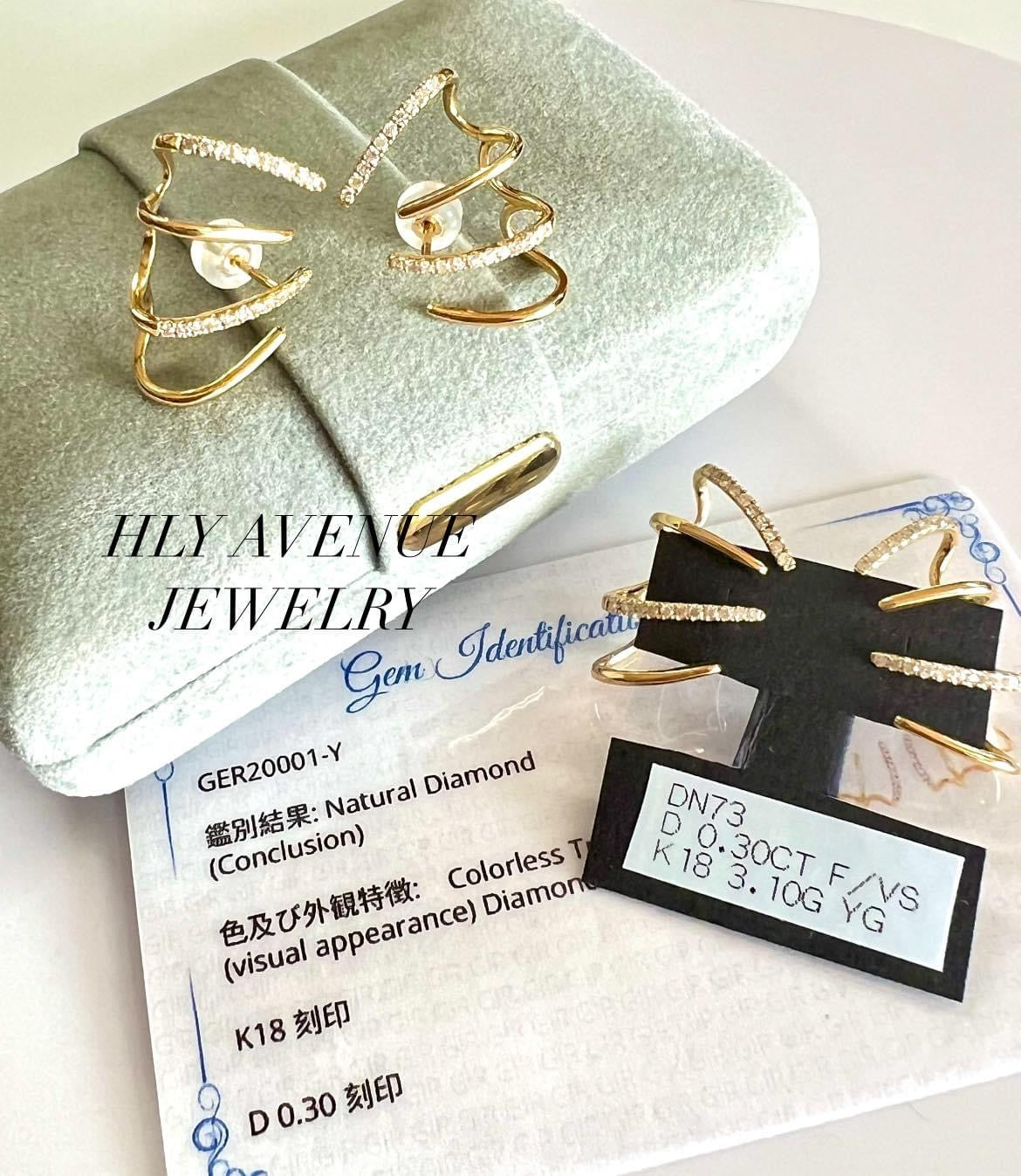18K Japan Gold Diamond Earrings