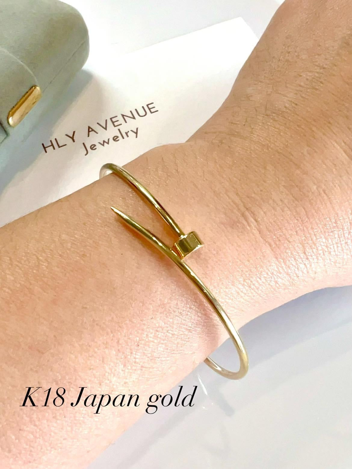 18k Japan Gold Nail Bangle
