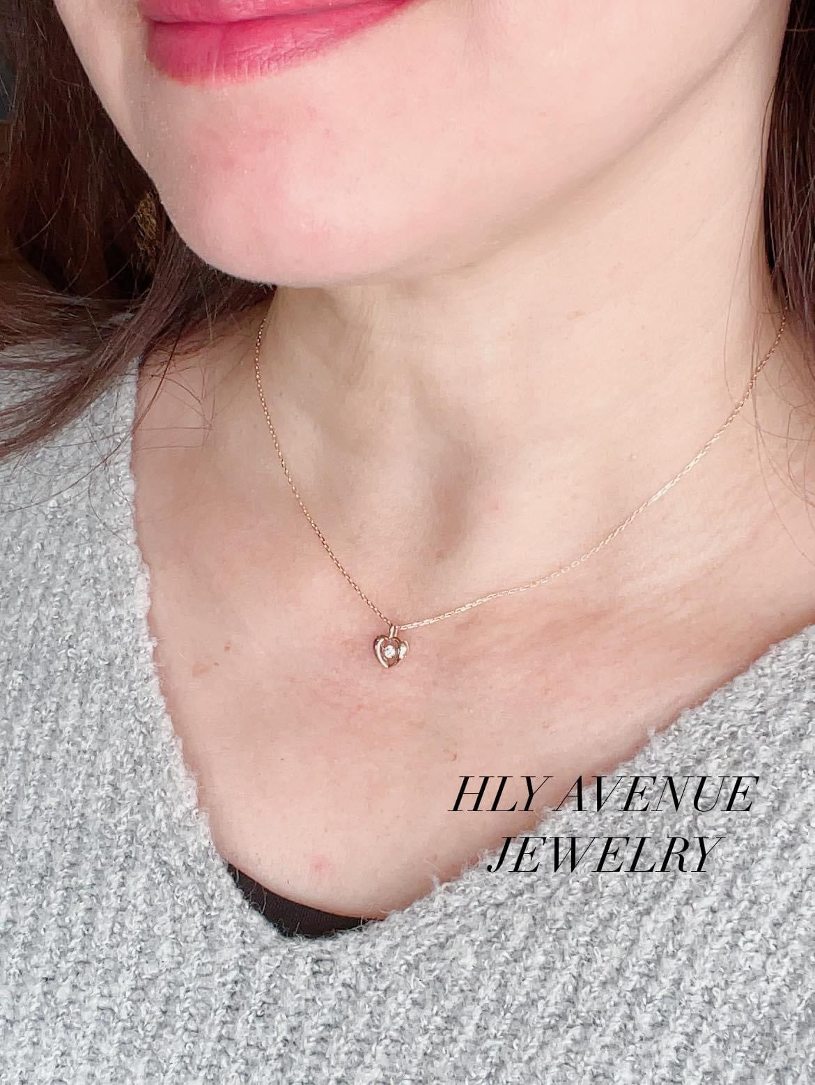 10k Pink Gold Dancing Diamond Necklace