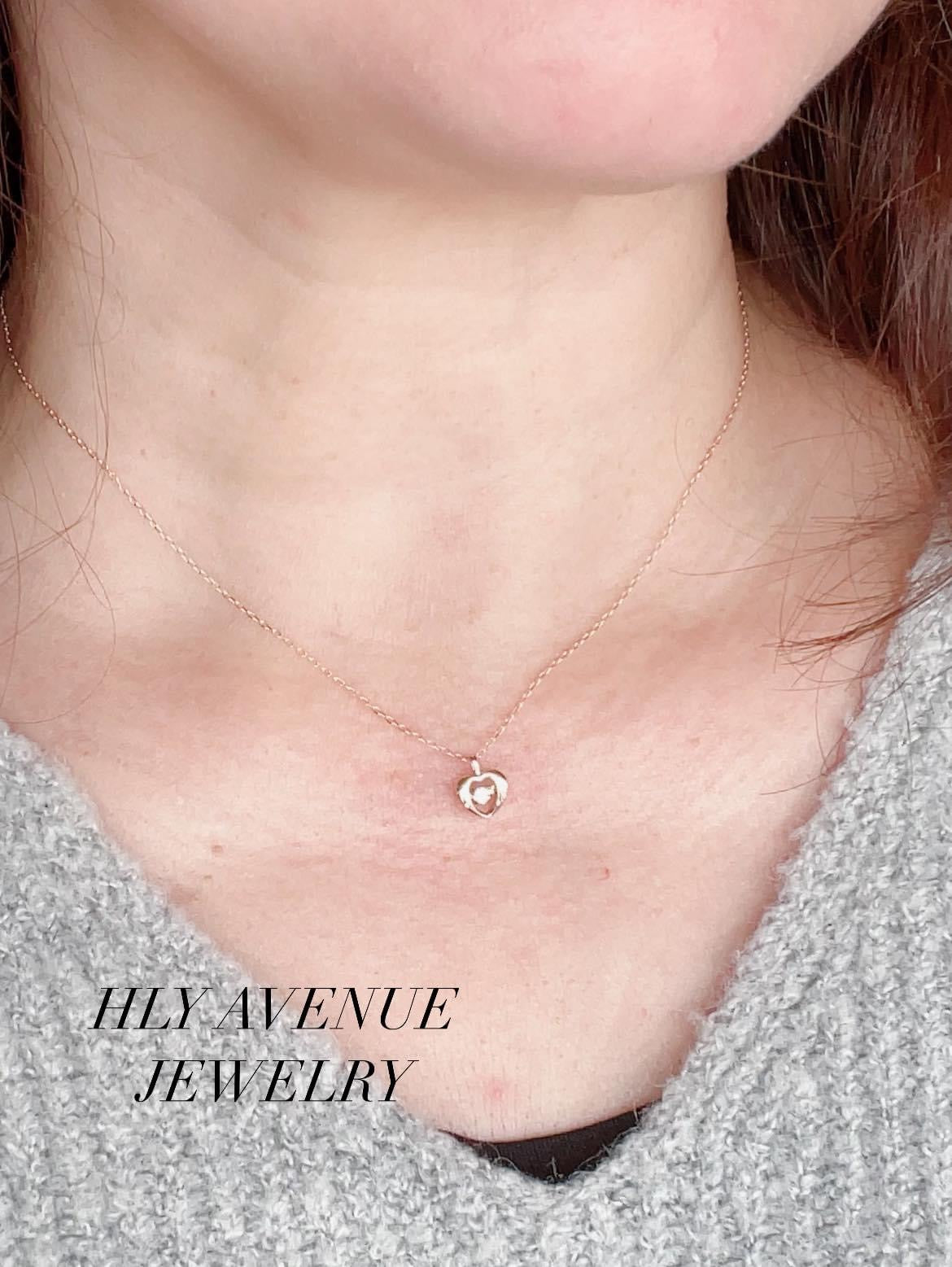 10k Pink Gold Dancing Diamond Necklace