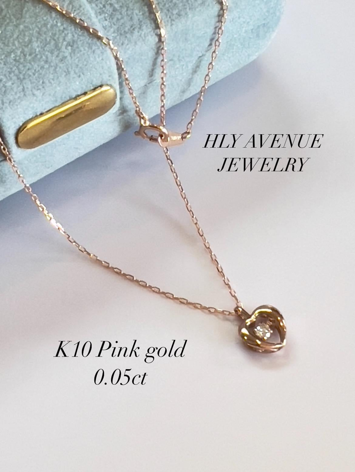10k Pink Gold Dancing Diamond Necklace