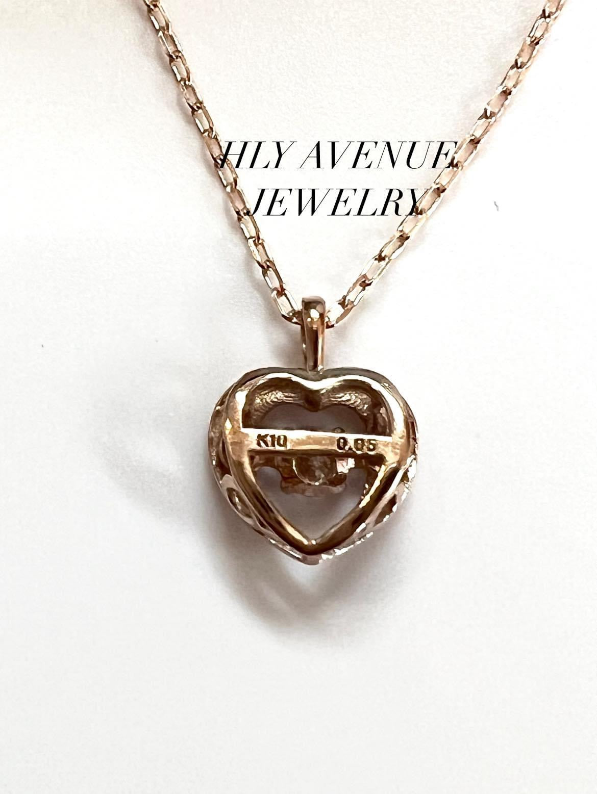 10k Pink Gold Dancing Diamond Necklace