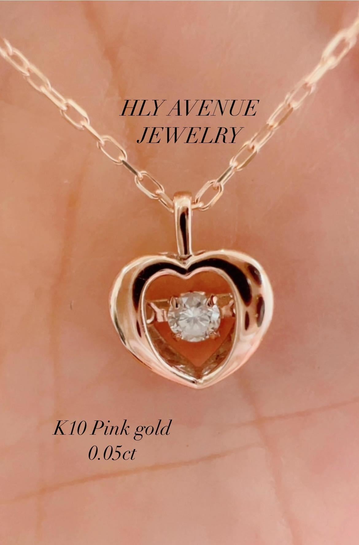 10k Pink Gold Dancing Diamond Necklace