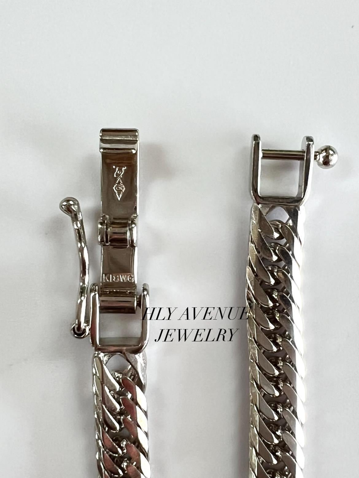 18k White Gold Japan Gold 8Triple Cut Kihei Bracelet 18cm (10g)