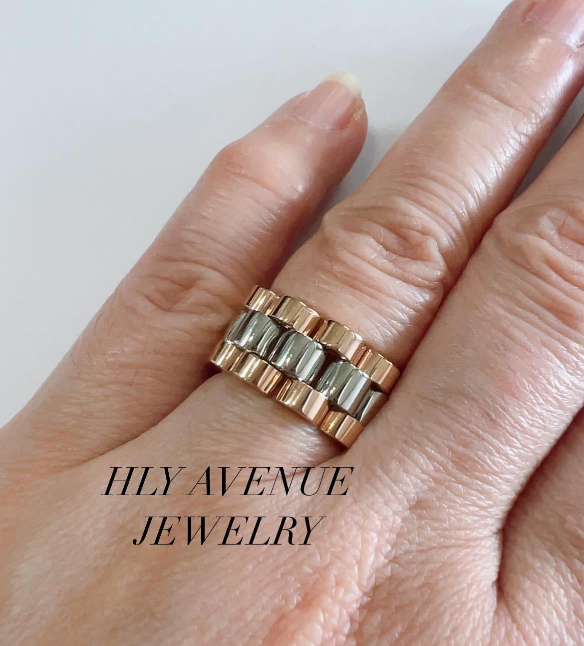 18k Pink Gold/ Platinum 900 Rolex Soft Chain Ring