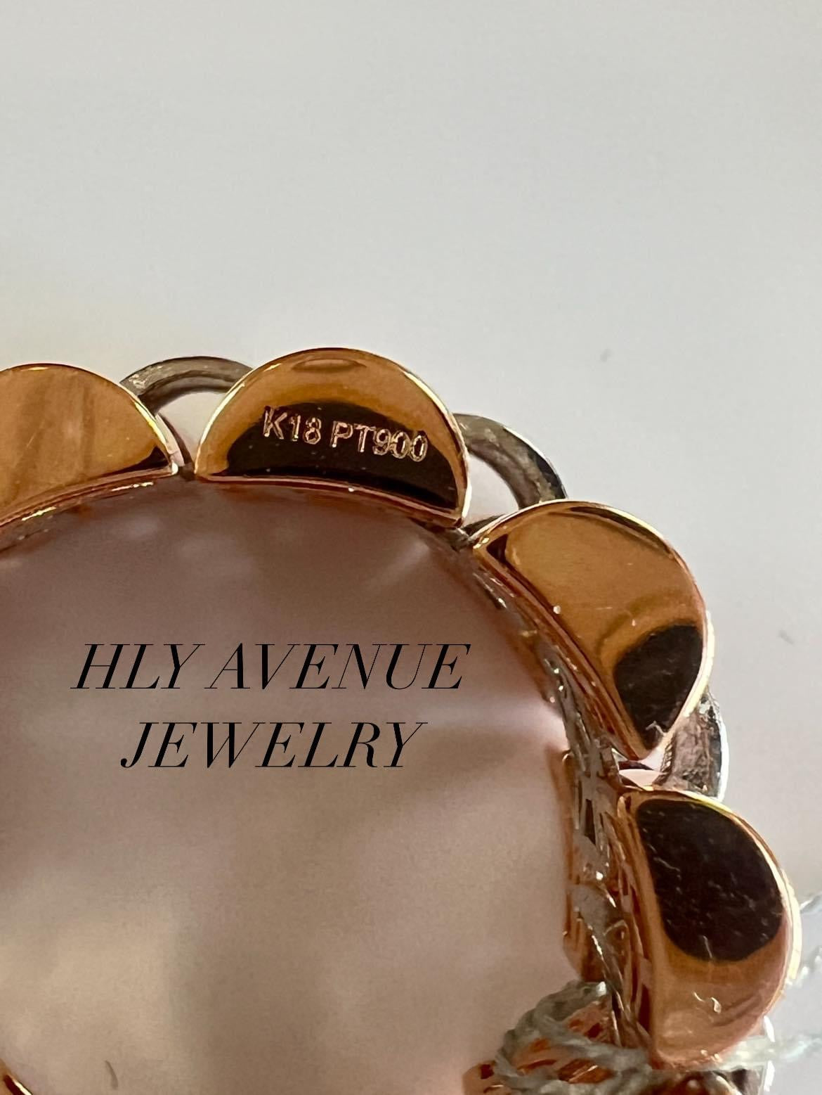 18k Pink Gold/ Platinum 900 Rolex Soft Chain Ring