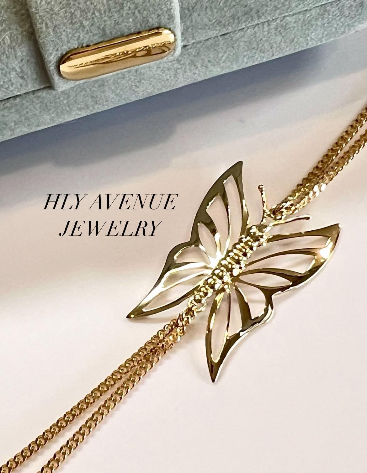18k Japan Gold Butterfly Finger Bracelet