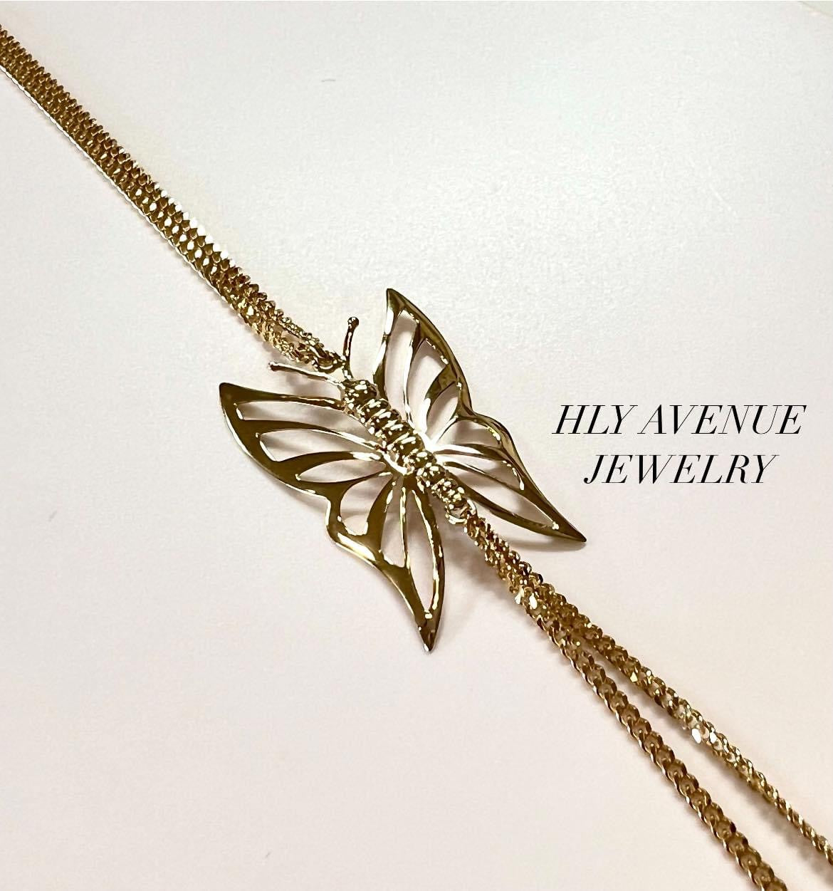 18k Japan Gold Butterfly Finger Bracelet