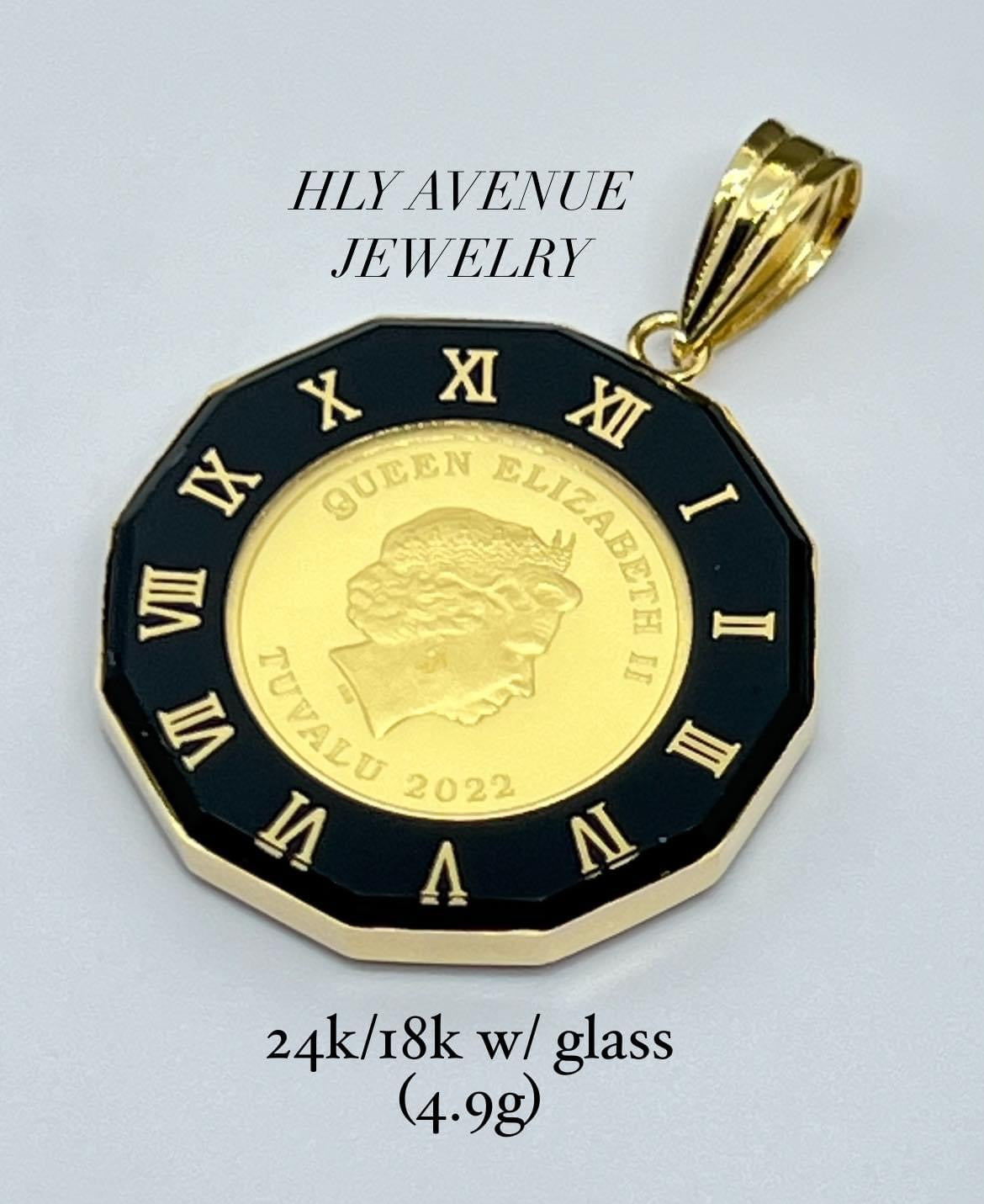 Horse/Elizabeth 24K/18k Japan Gold Coin Pendant
