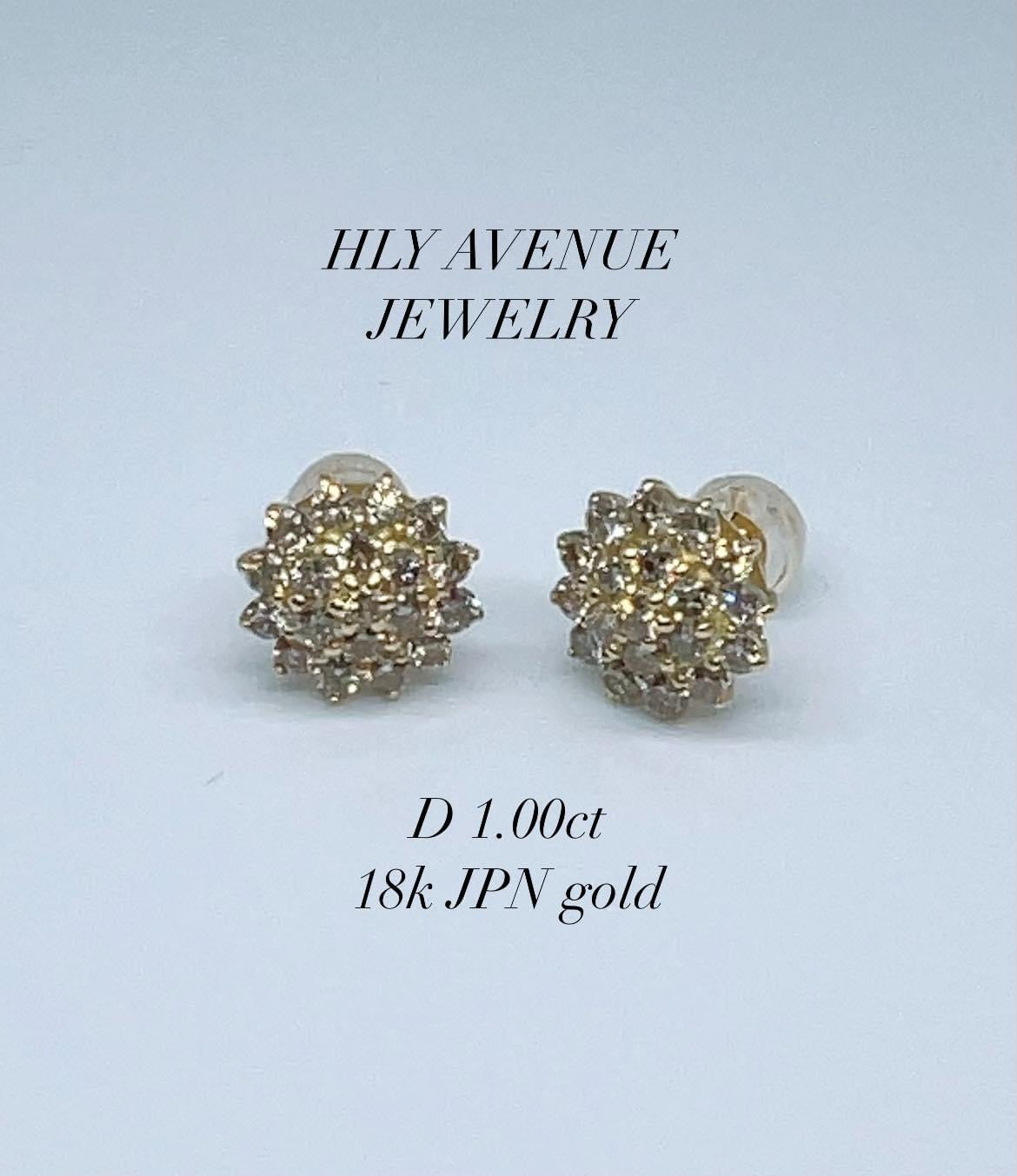 18k Japan Gold Diamond Rositas Earrings 1.00ct