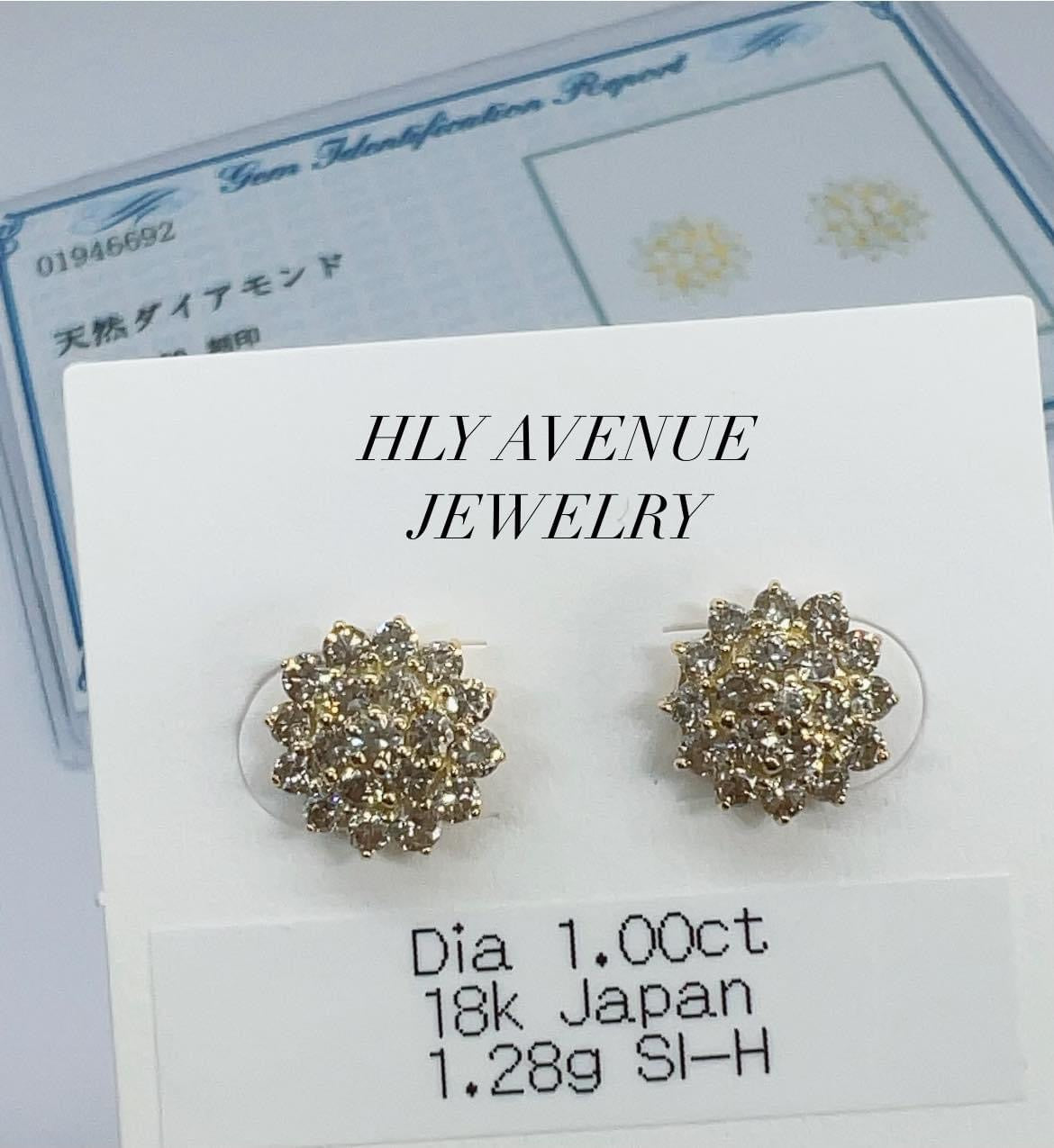 18k Japan Gold Diamond Rositas Earrings 1.00ct