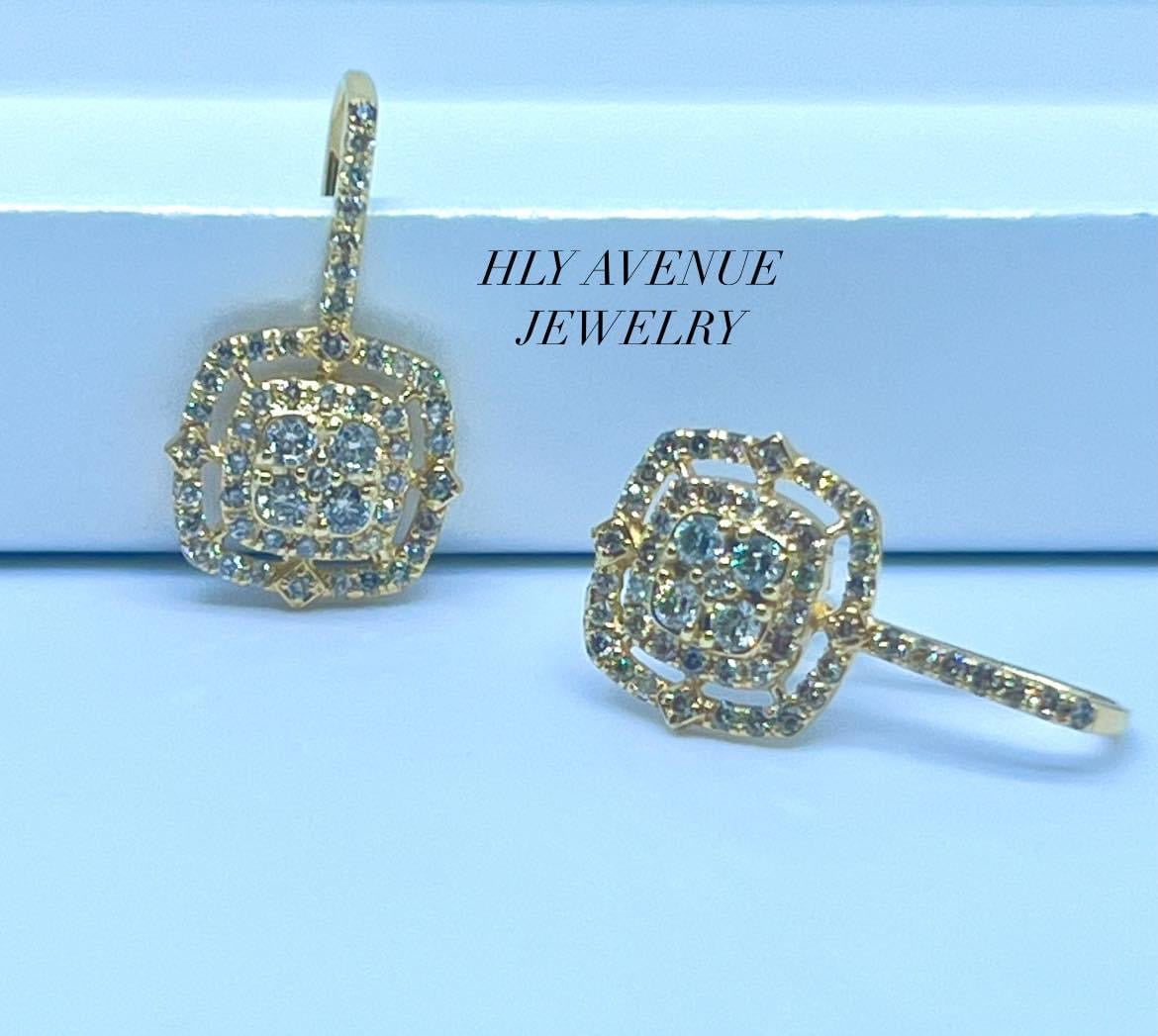 18K Japan Gold Beauty G 0.660Ct Diamond Earrings