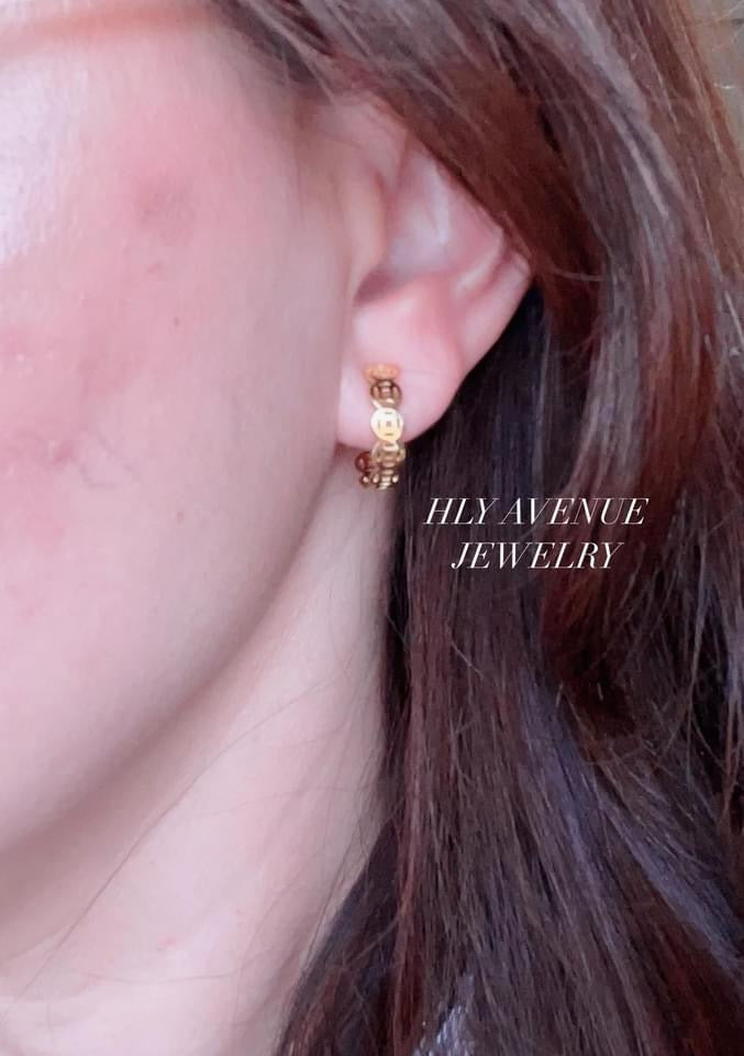 18K Japan Gold Money Catcher Earrings