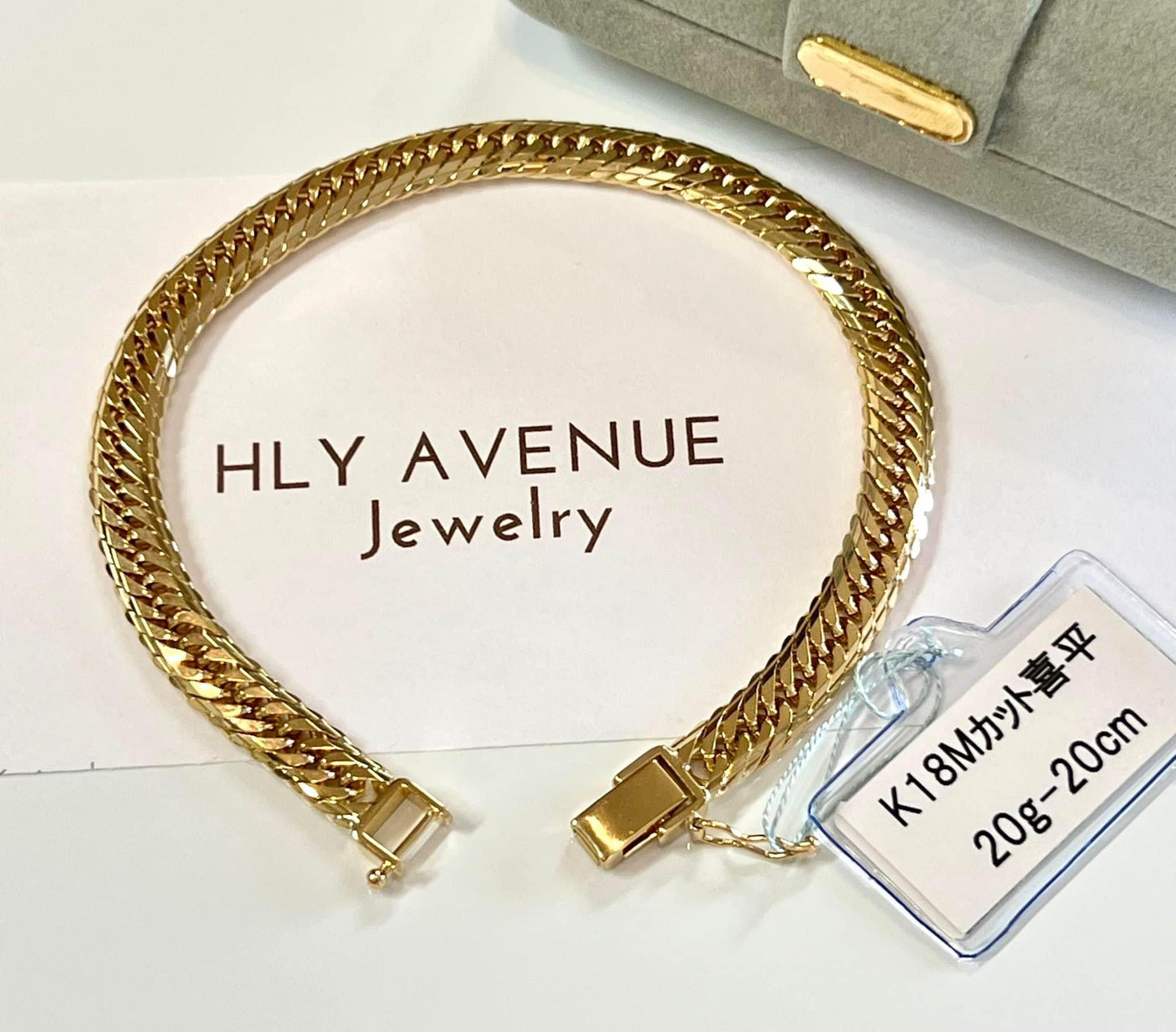 18k Japan Gold Kihei Men’s Bracelet MCut 20CM (20g)
