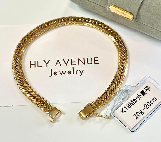 18k Japan Gold Kihei Men’s Bracelet MCut 20CM (20g)