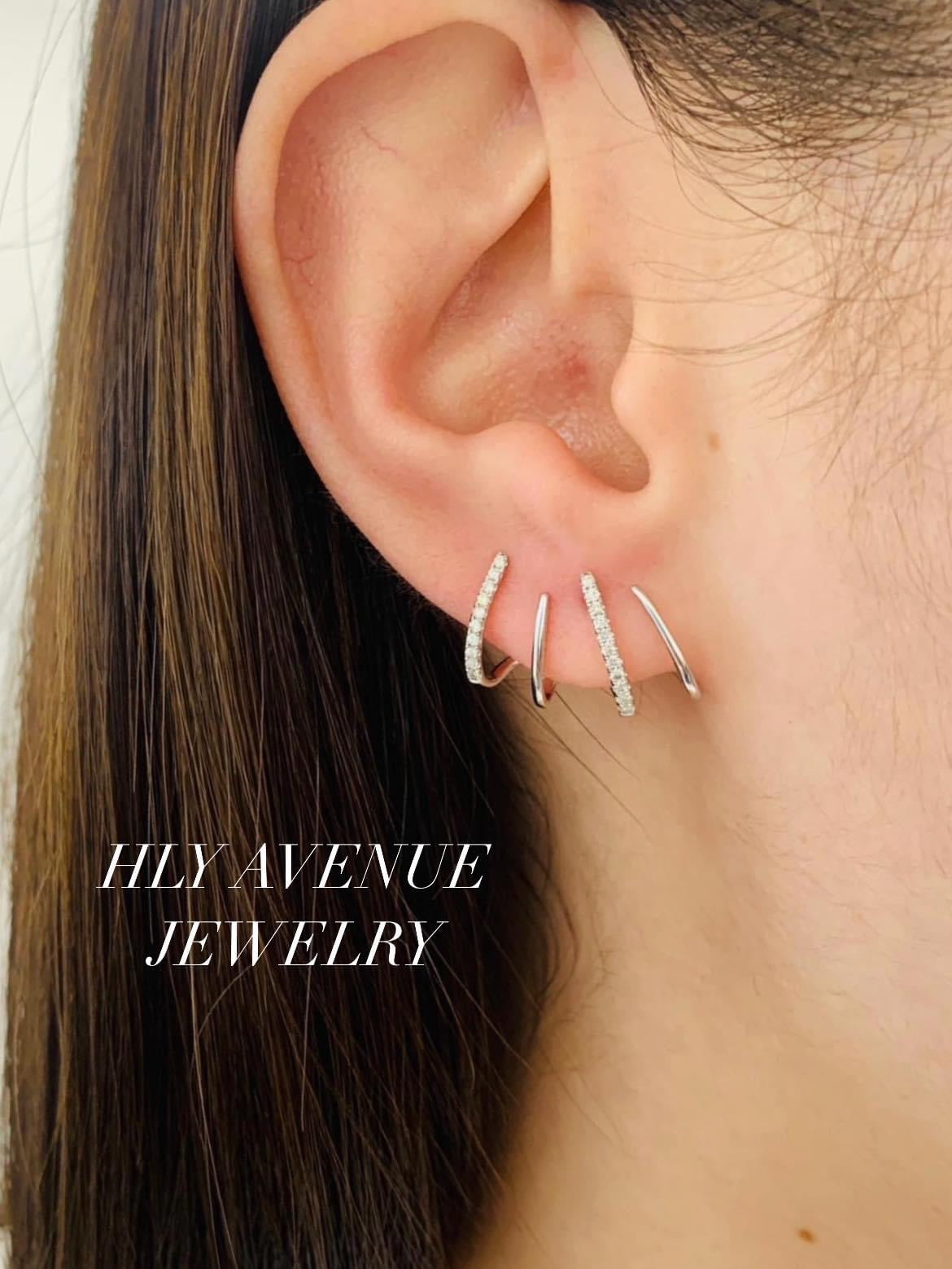 18K Japan Gold Diamond Earrings