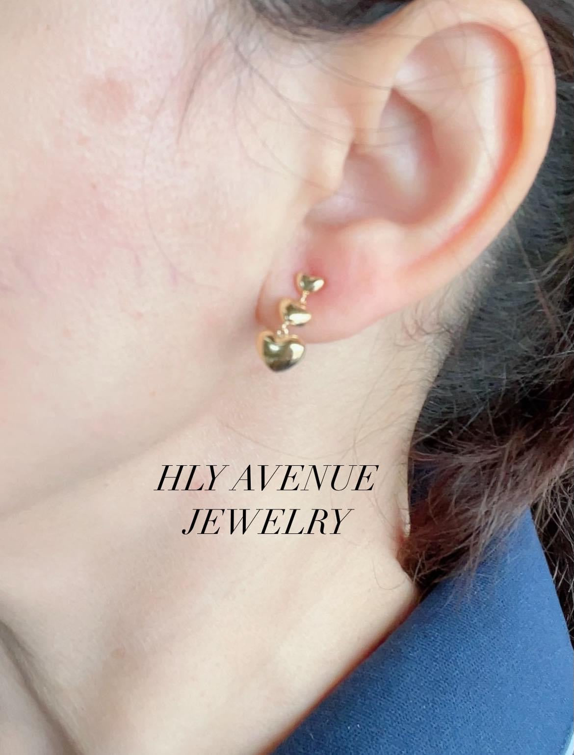 18k 3-Hearts Earrings
