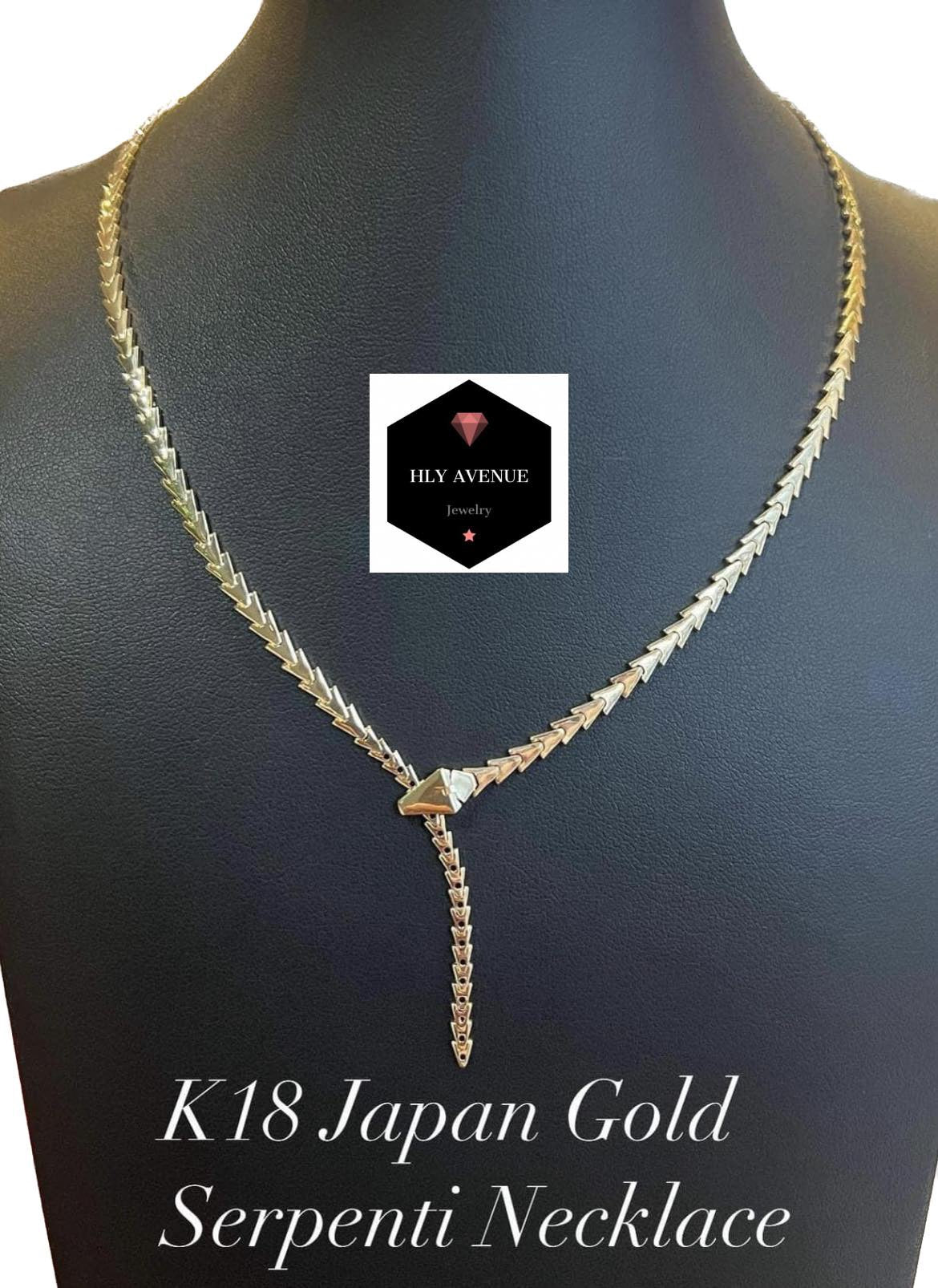 18k Japan Gold Serpentine Necklace 45CM