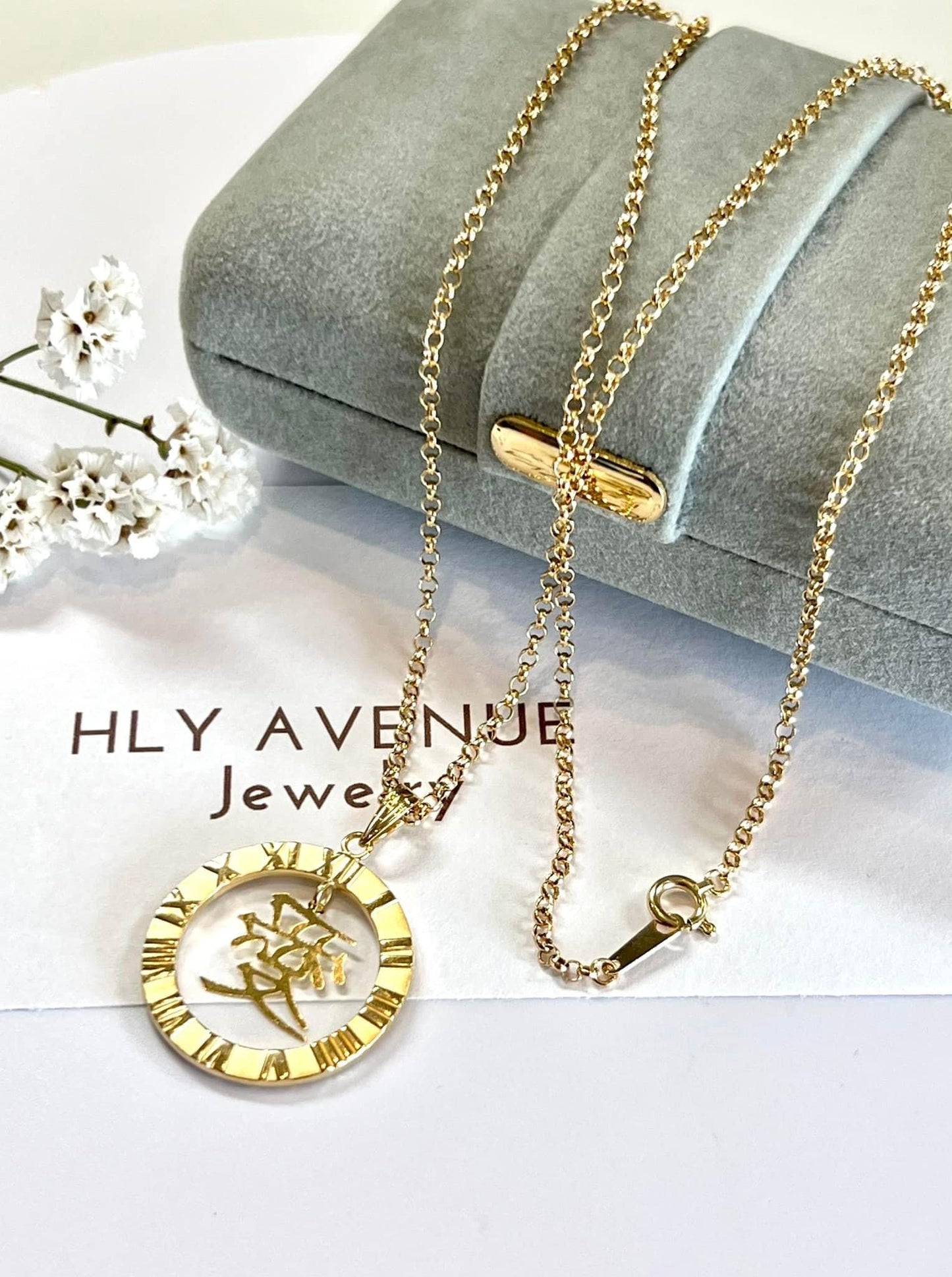 18K Japan Gold Love Kanji Necklace