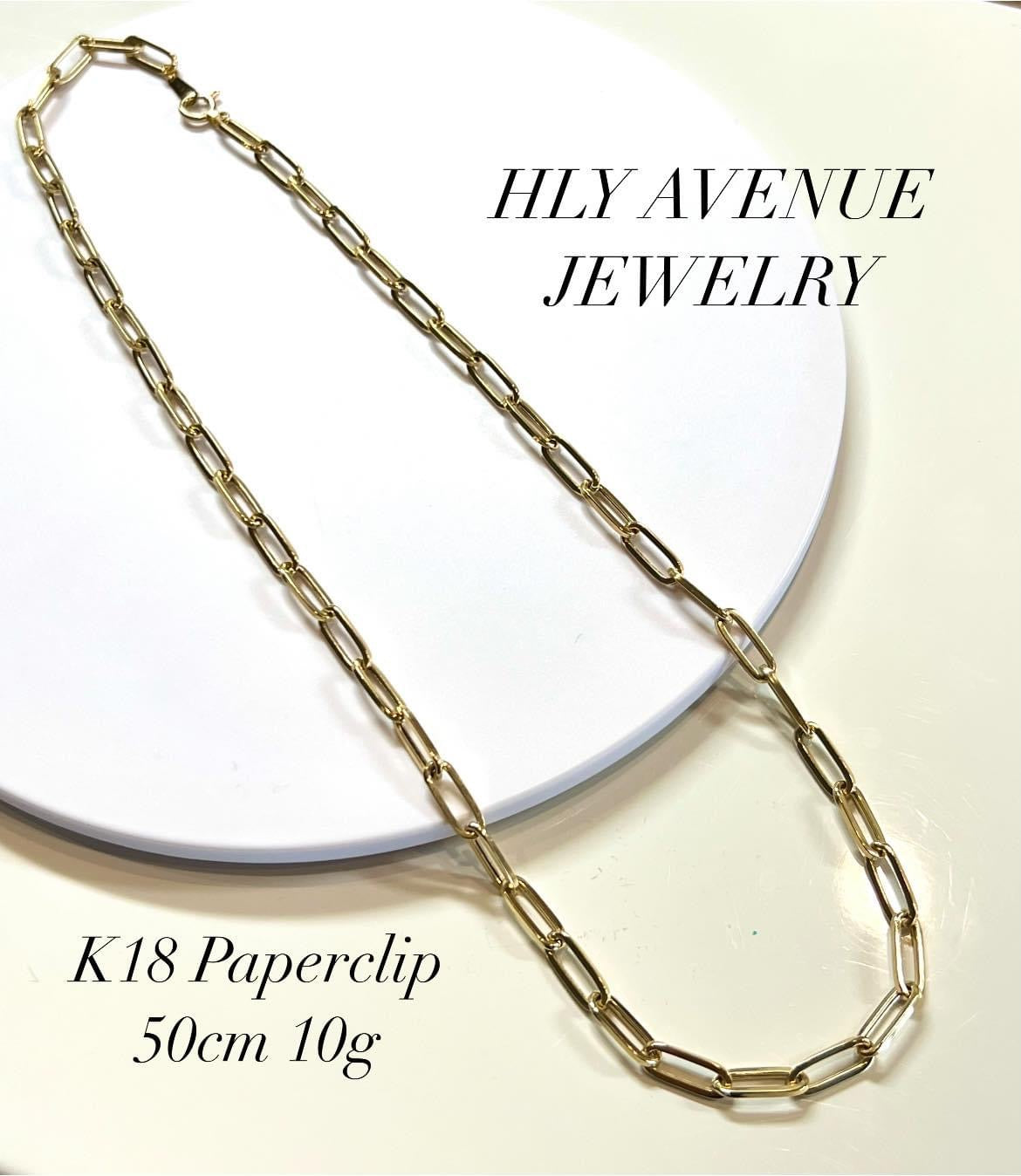18k Paperclip Necklace 50CM