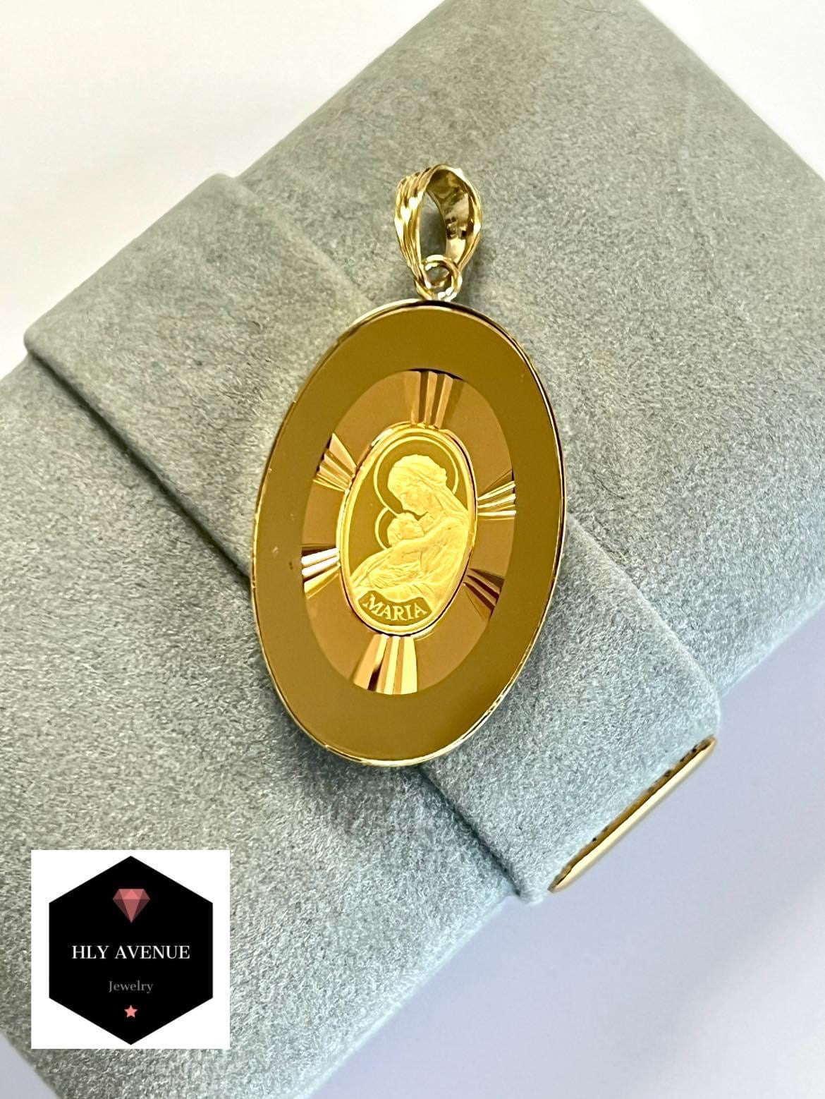 24k/18k W/ Glass Maria Pendant (Gold)