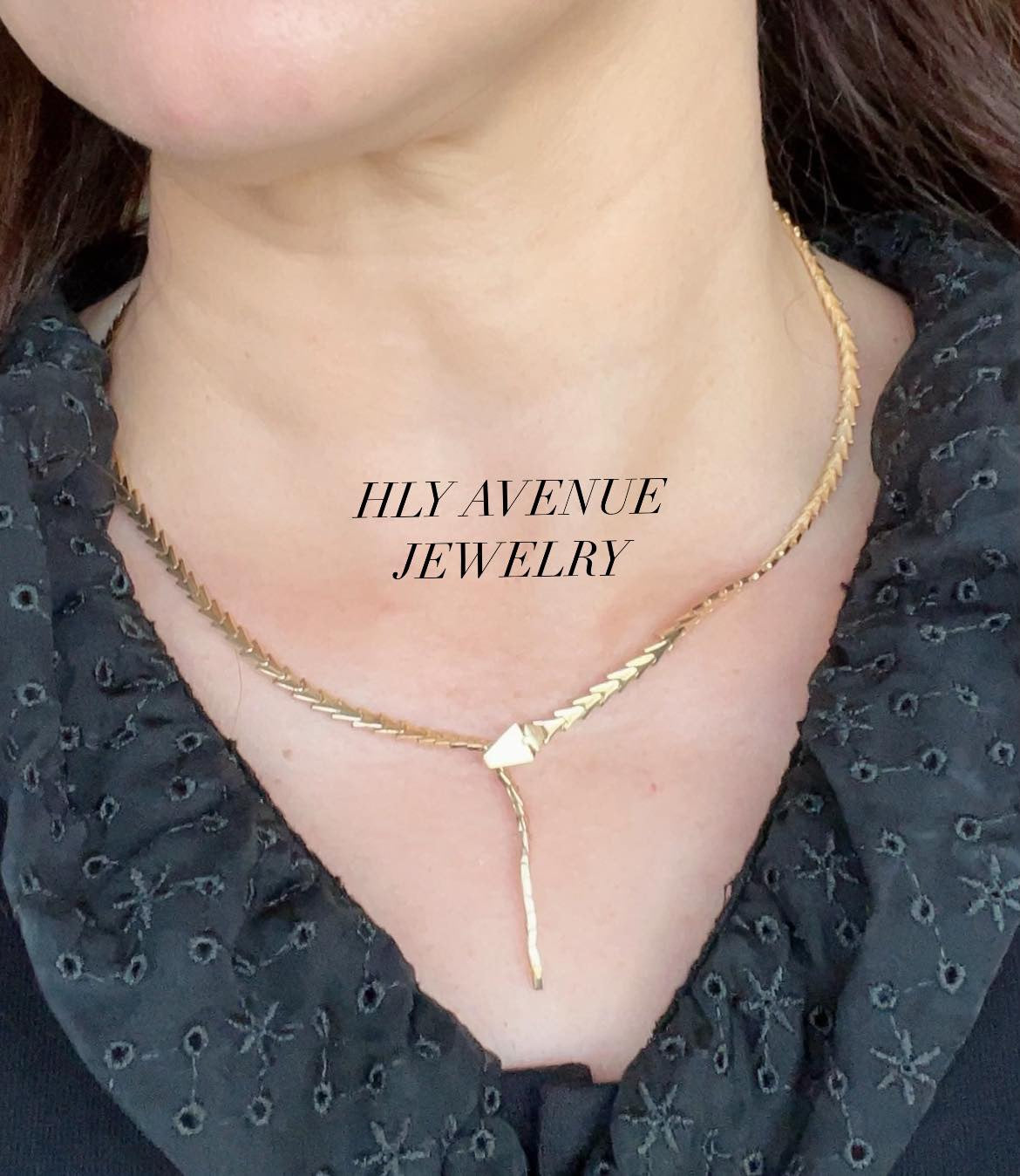 18k Japan Gold Serpentine Necklace 45CM