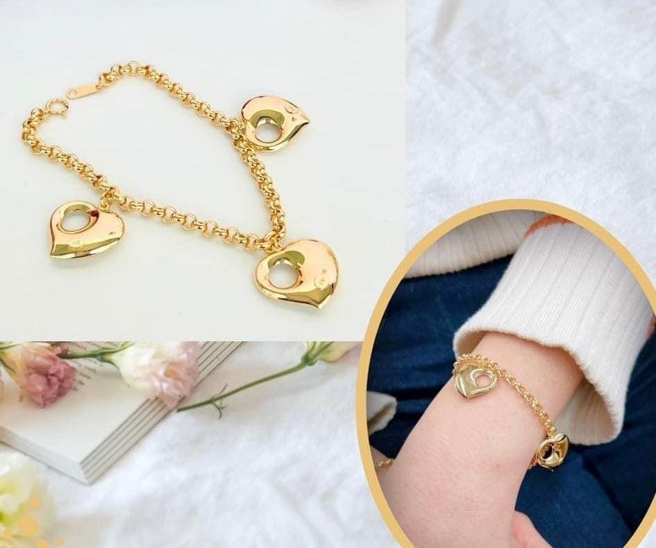 18k Japan Gold Big Monaca/ Roll Chain Bracelet