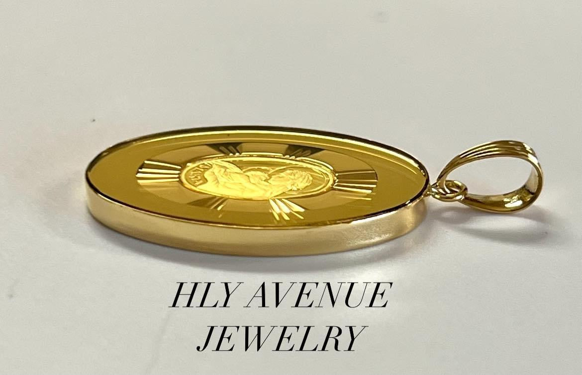 24k/18k W/ Glass Maria Pendant (Gold)
