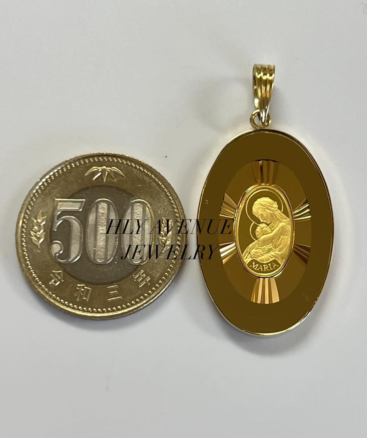 24k/18k W/ Glass Maria Pendant (Gold)