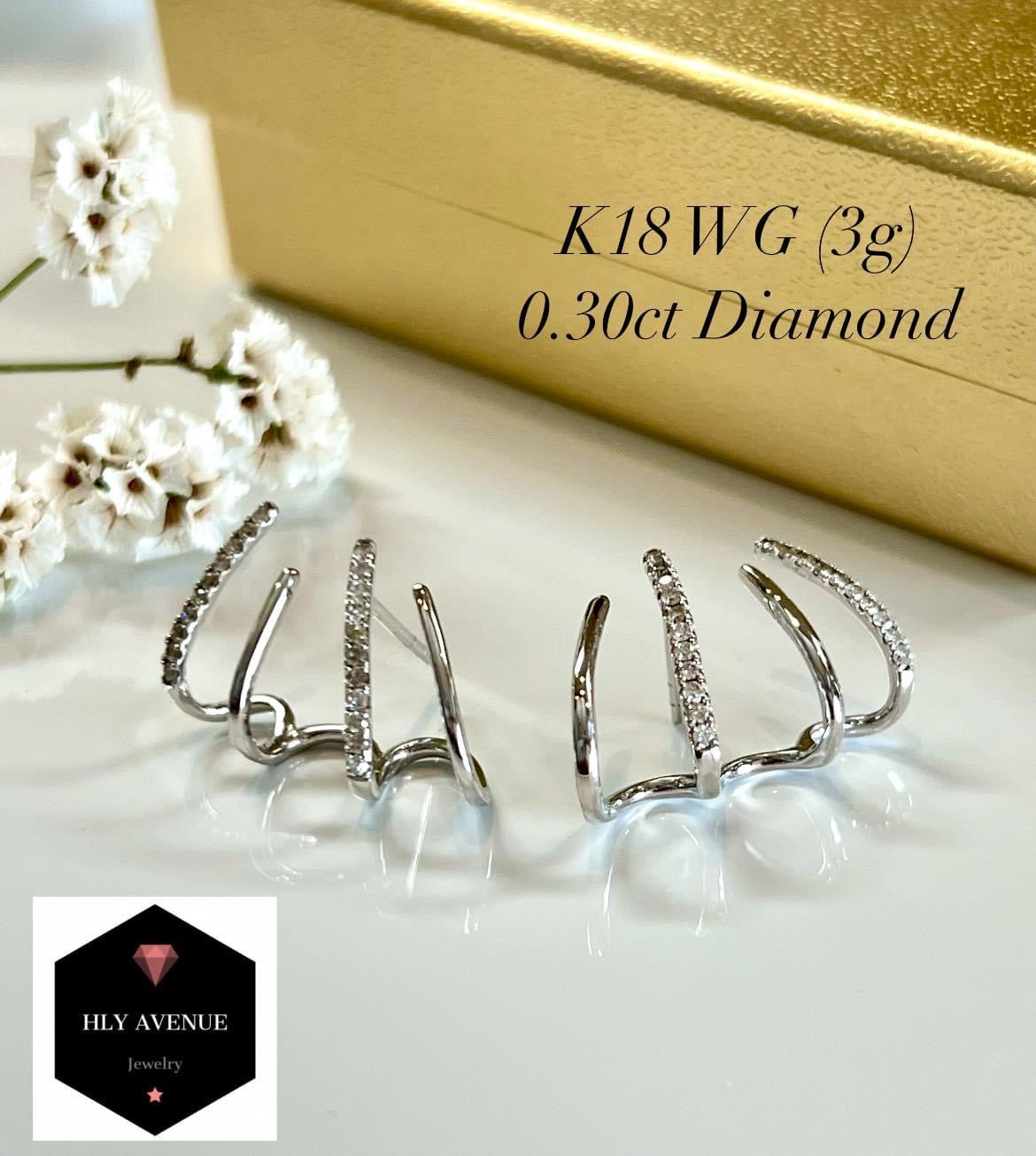 18K Japan Gold Diamond Earrings
