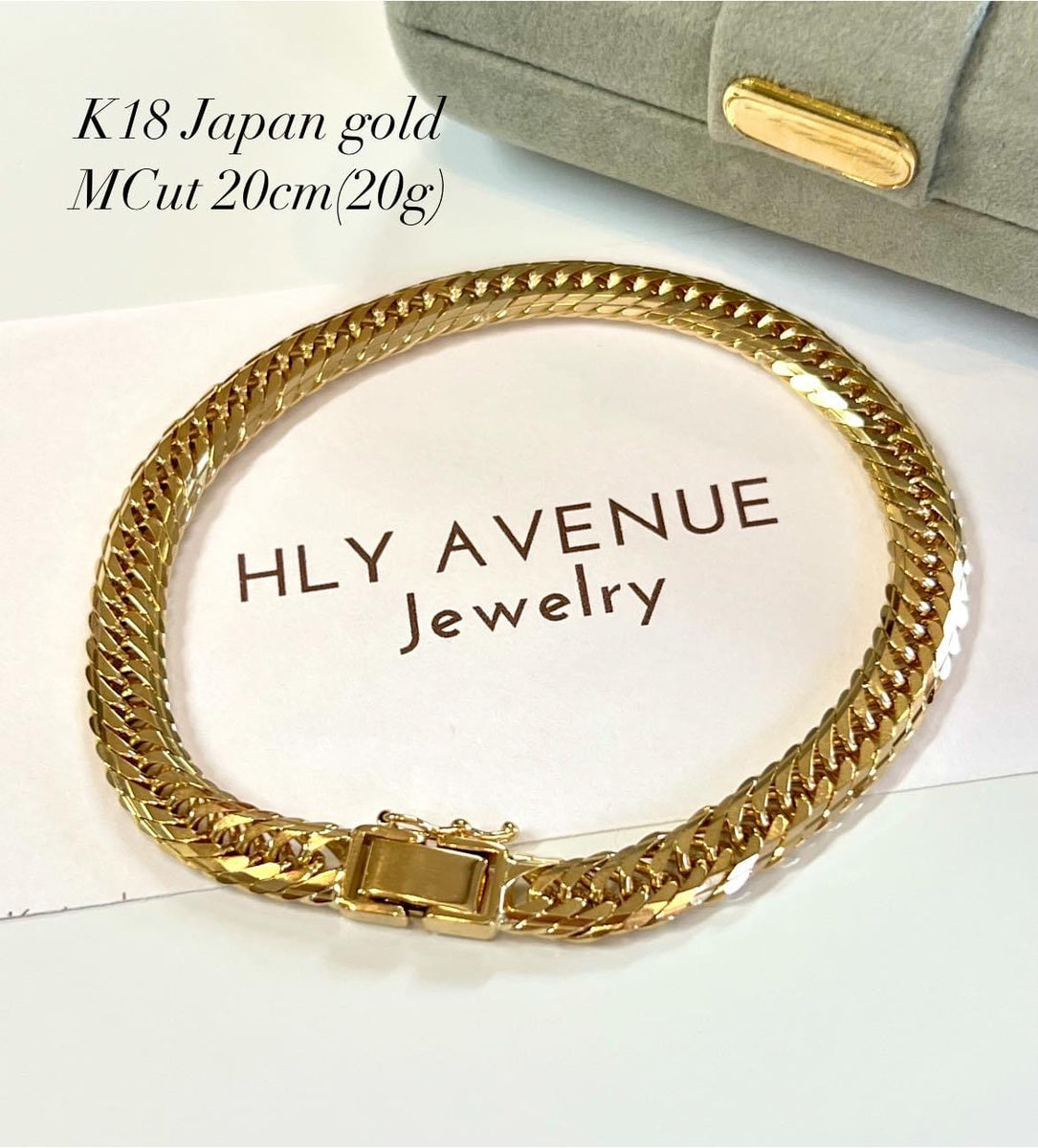 18k Japan Gold Kihei Men’s Bracelet MCut 20CM