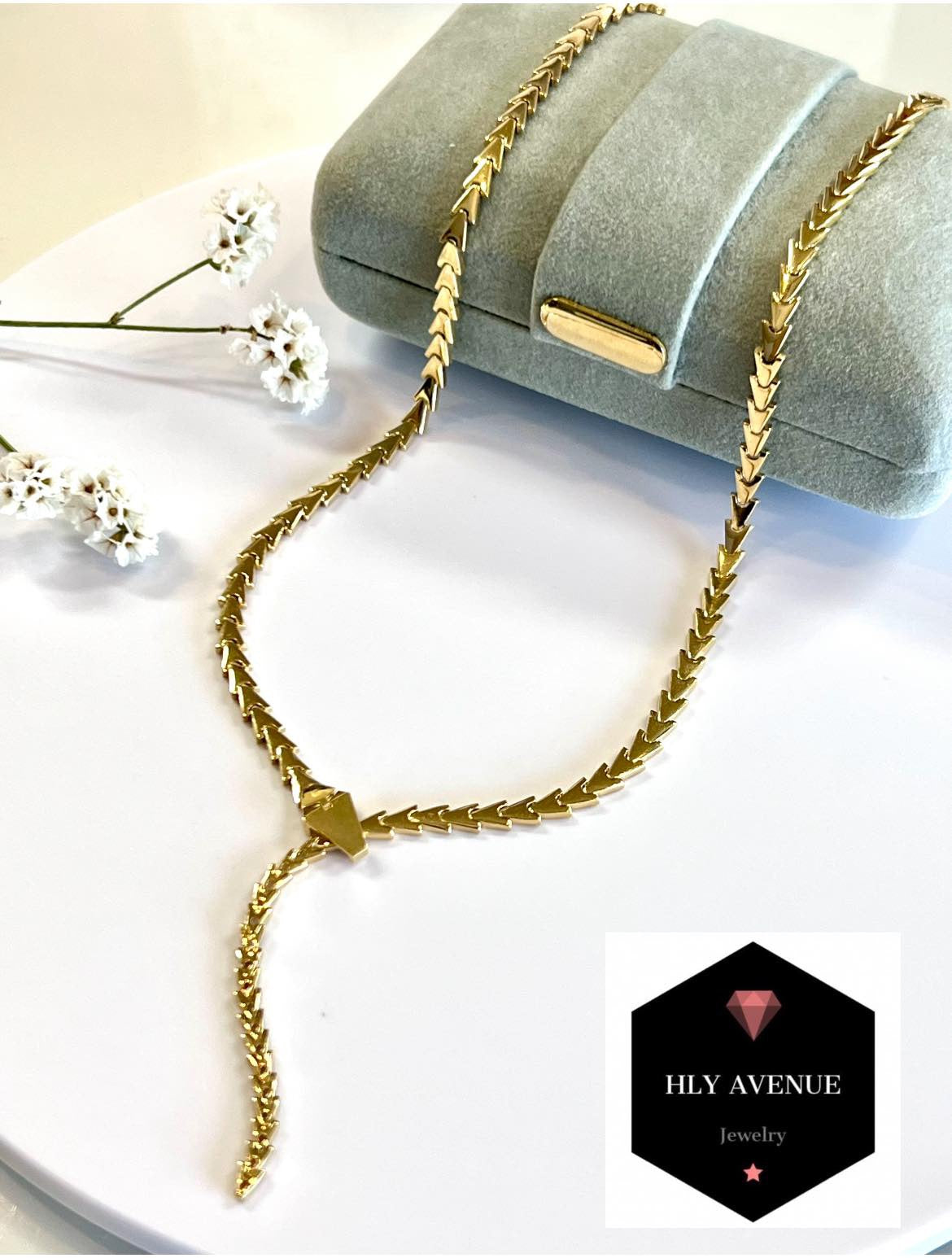 18k Japan Gold Serpentine Necklace 45CM