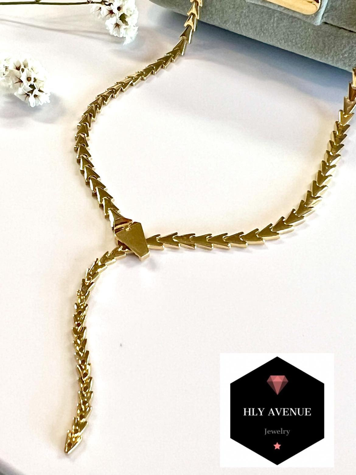 18k Japan Gold Serpentine Necklace 45CM