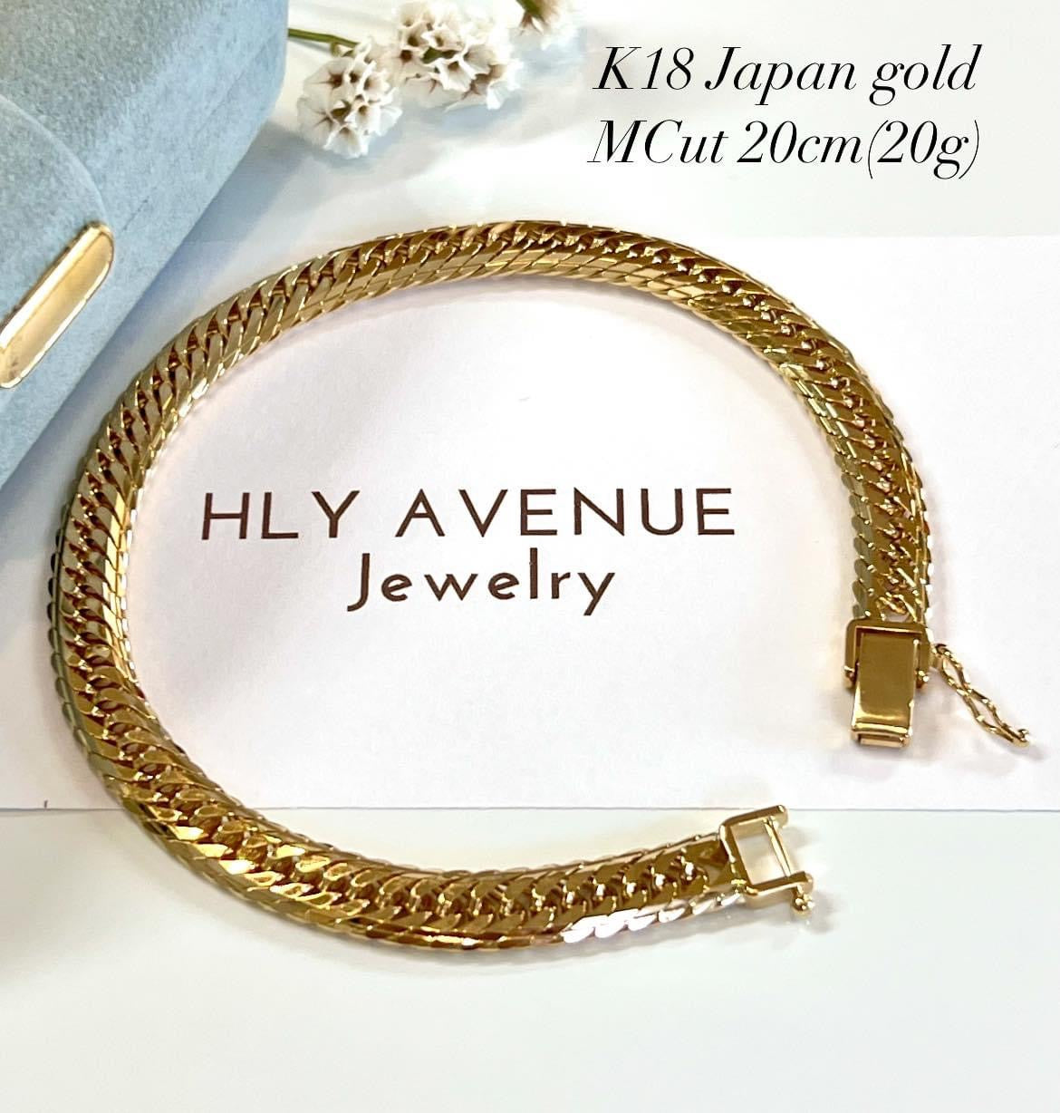 18k Japan Gold Kihei Men’s Bracelet MCut 20CM (20g)