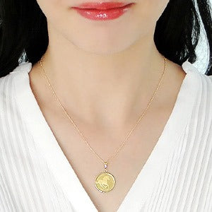 Horse/Elizabeth 24K/18k Gold Coin Pendant