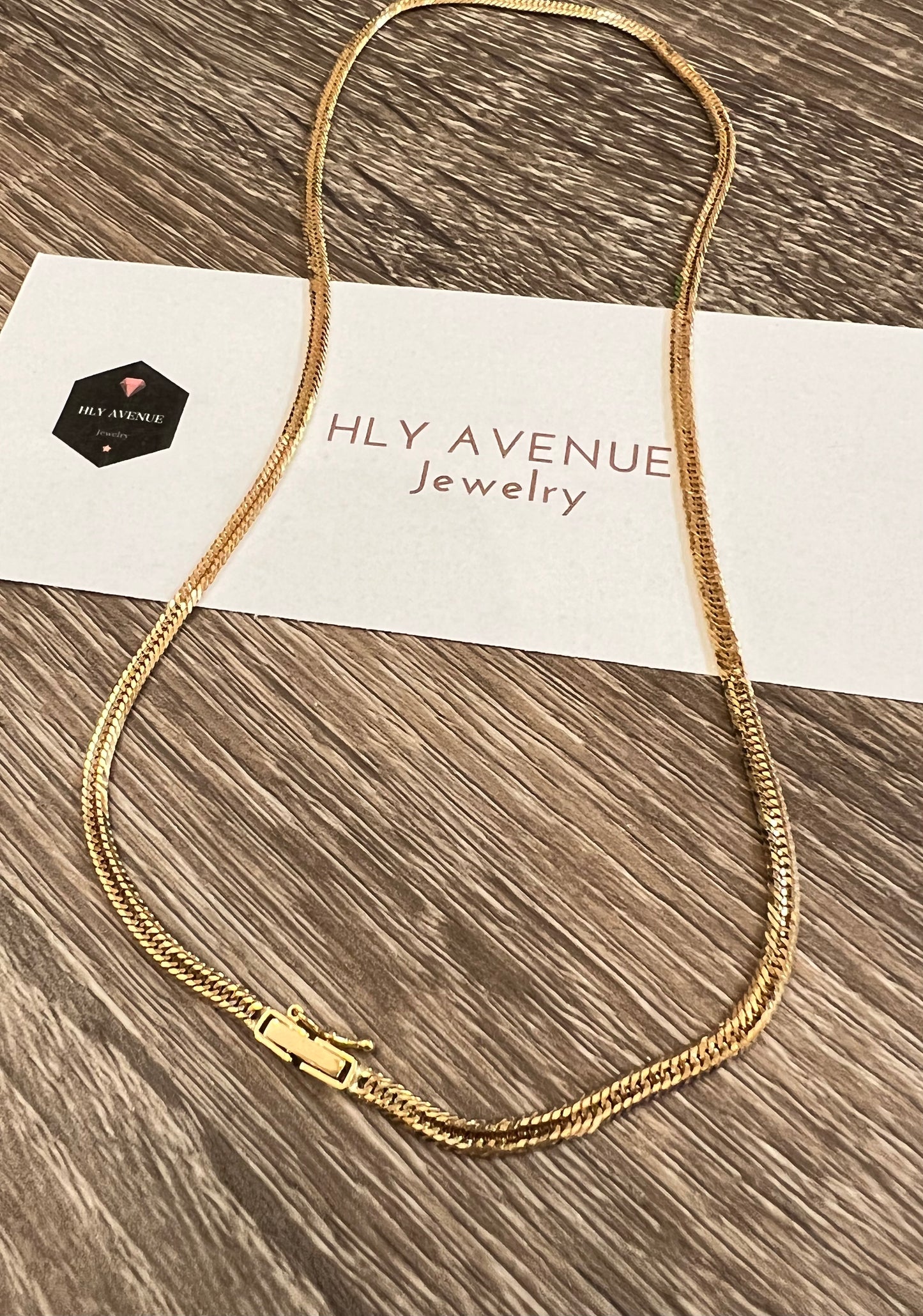 18K Japan Gold 12 Triple Cut Kihei Necklace 45Cm