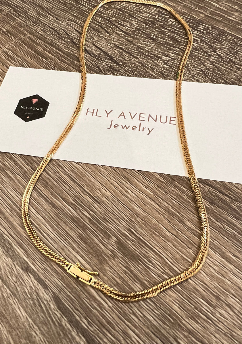 18K Japan Gold 12 Triple Cut Kihei Necklace 45Cm – HLY Avenue Jewelry
