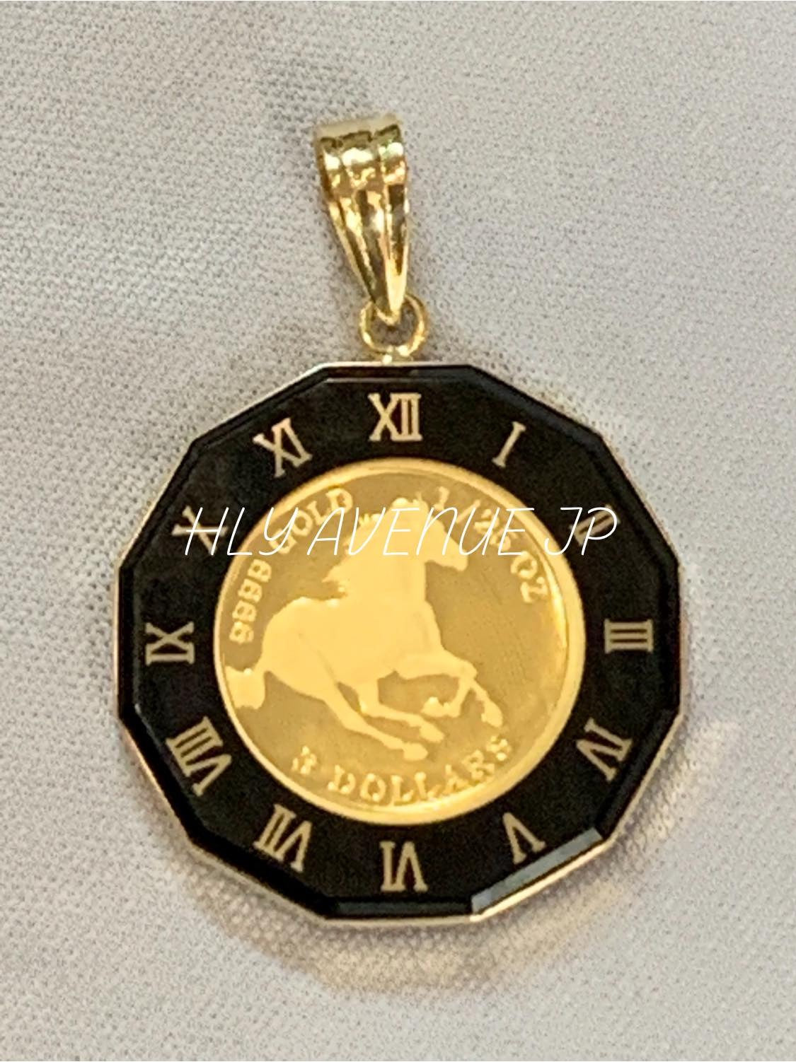 Horse/Elizabeth 24K/18k Japan Gold Coin Pendant