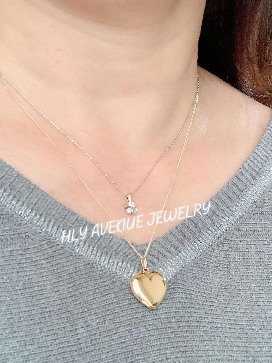 18K Japan Gold Heart Necklace Set