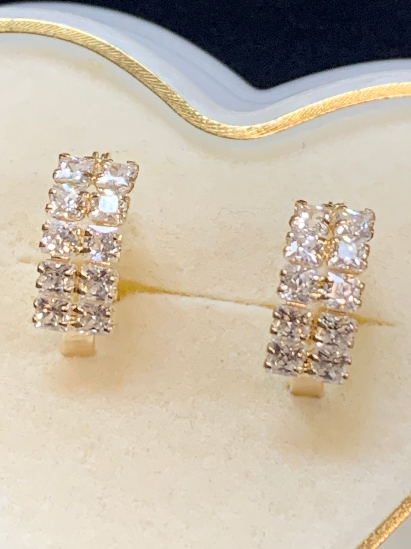 18k Gold With Cubic Zirconia Earrings