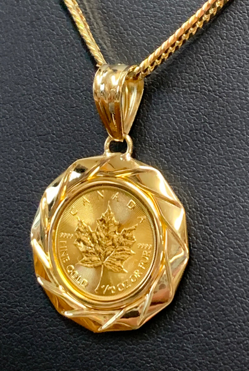 Solid Gold Maple Leaf/Elizabeth 24k/18k Japan Gold Coin Pendant – HLY  Avenue Jewelry
