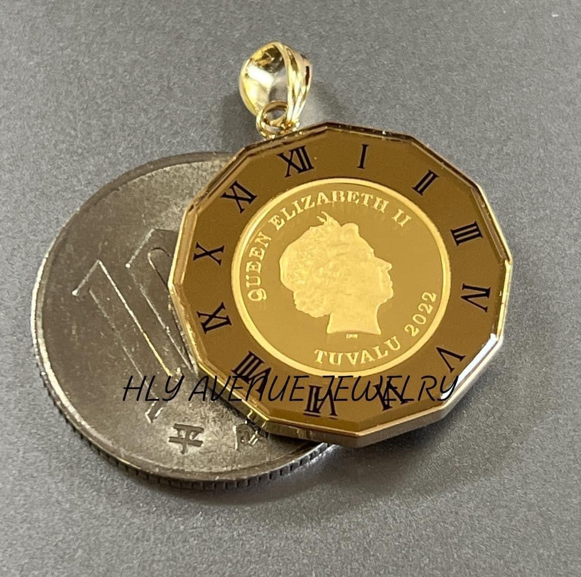 Horse/Elizabeth 24K/18k Japan Gold Coin Pendant